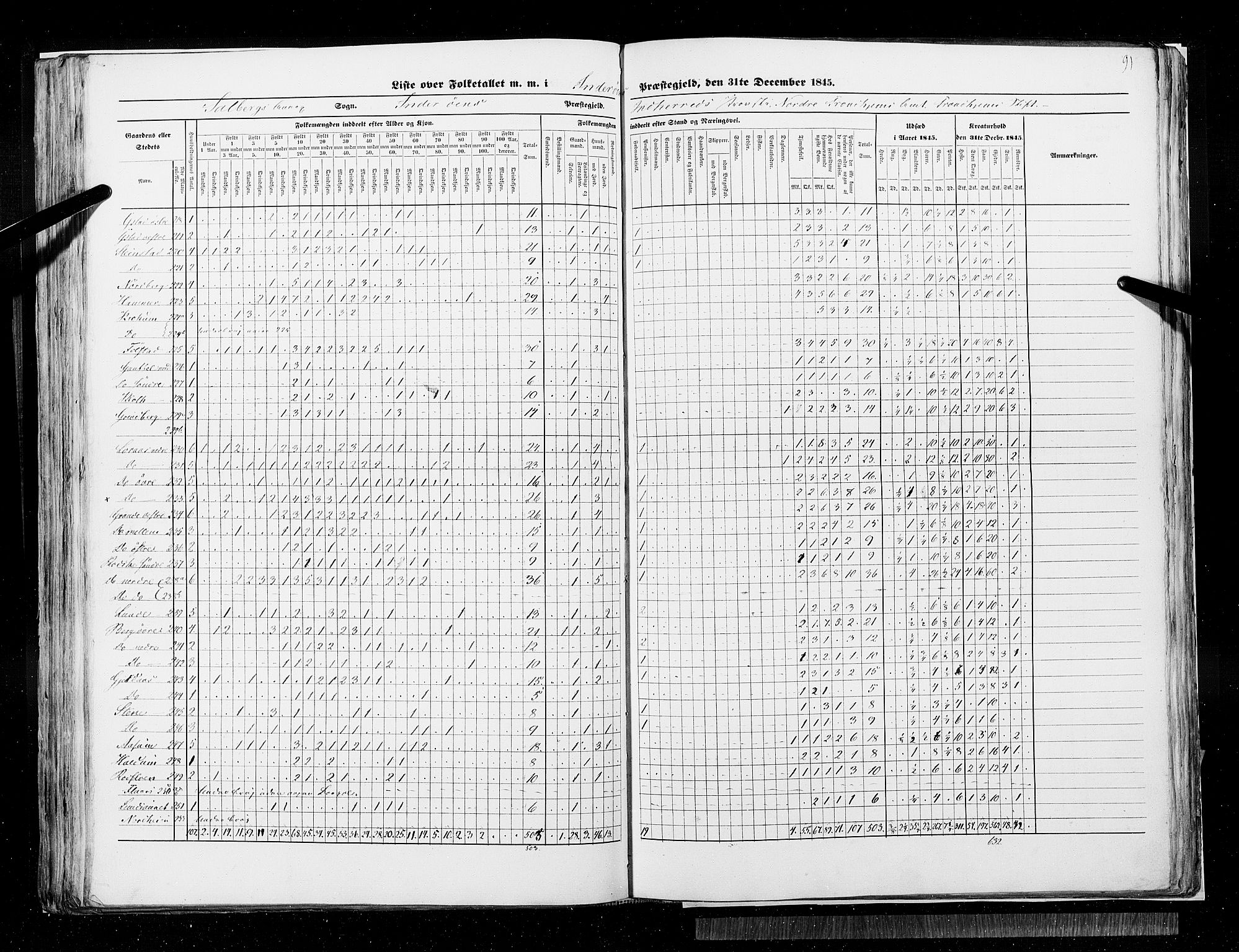 RA, Census 1845, vol. 9A: Nordre Trondhjems amt, 1845, p. 91