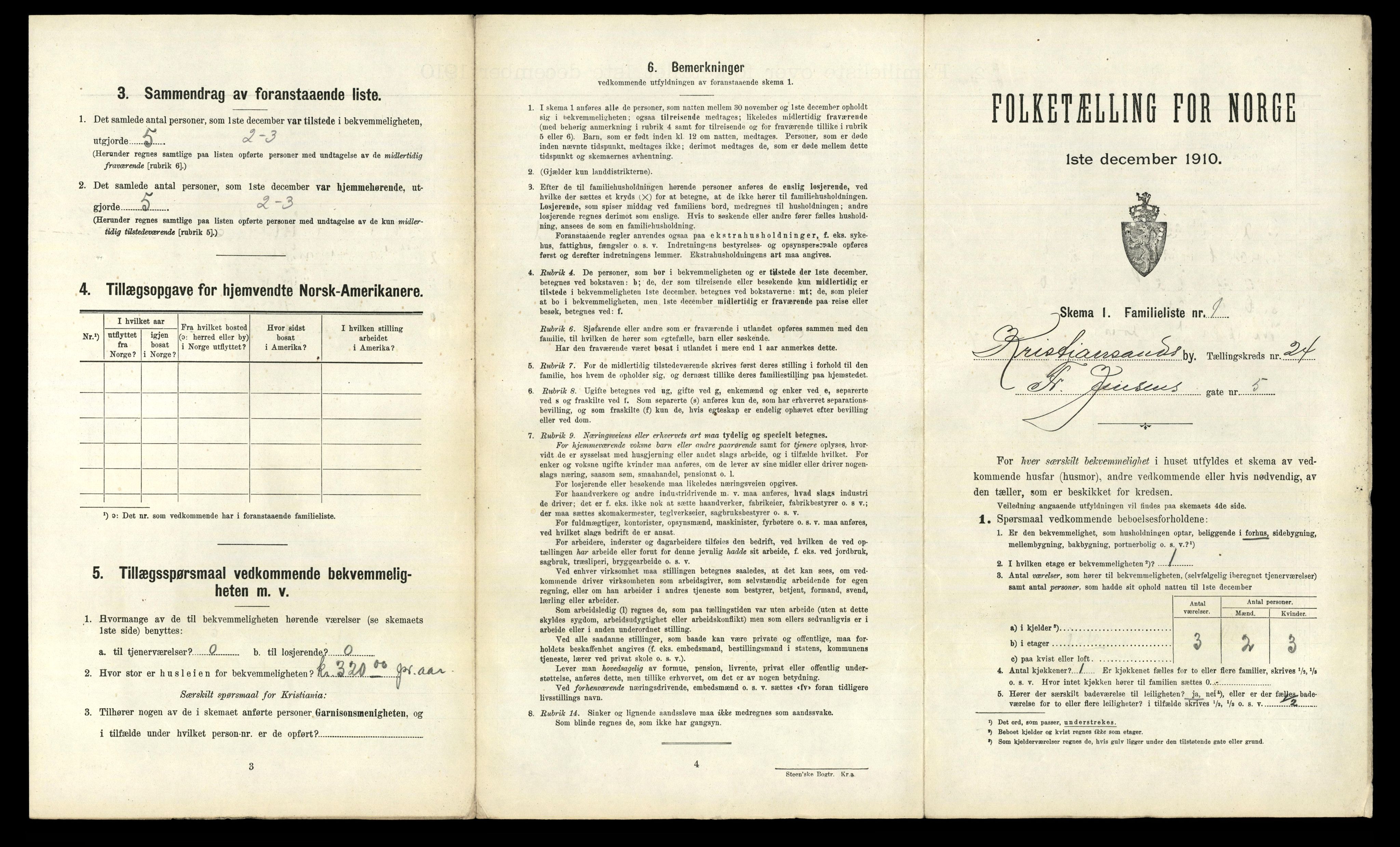 RA, 1910 census for Kristiansand, 1910, p. 6148