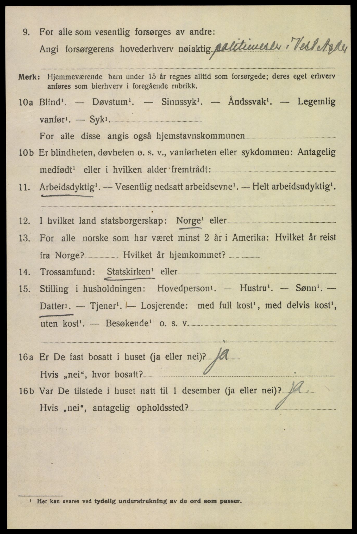 SAK, 1920 census for Mandal, 1920, p. 4140