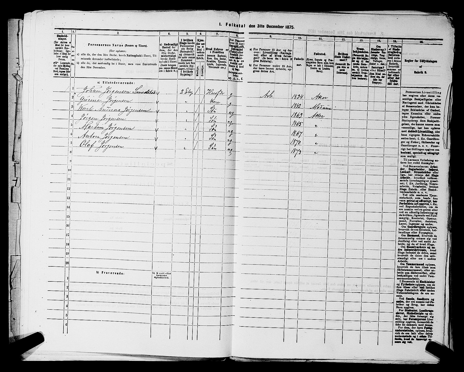 RA, 1875 census for 0218aP Vestre Aker, 1875, p. 2242