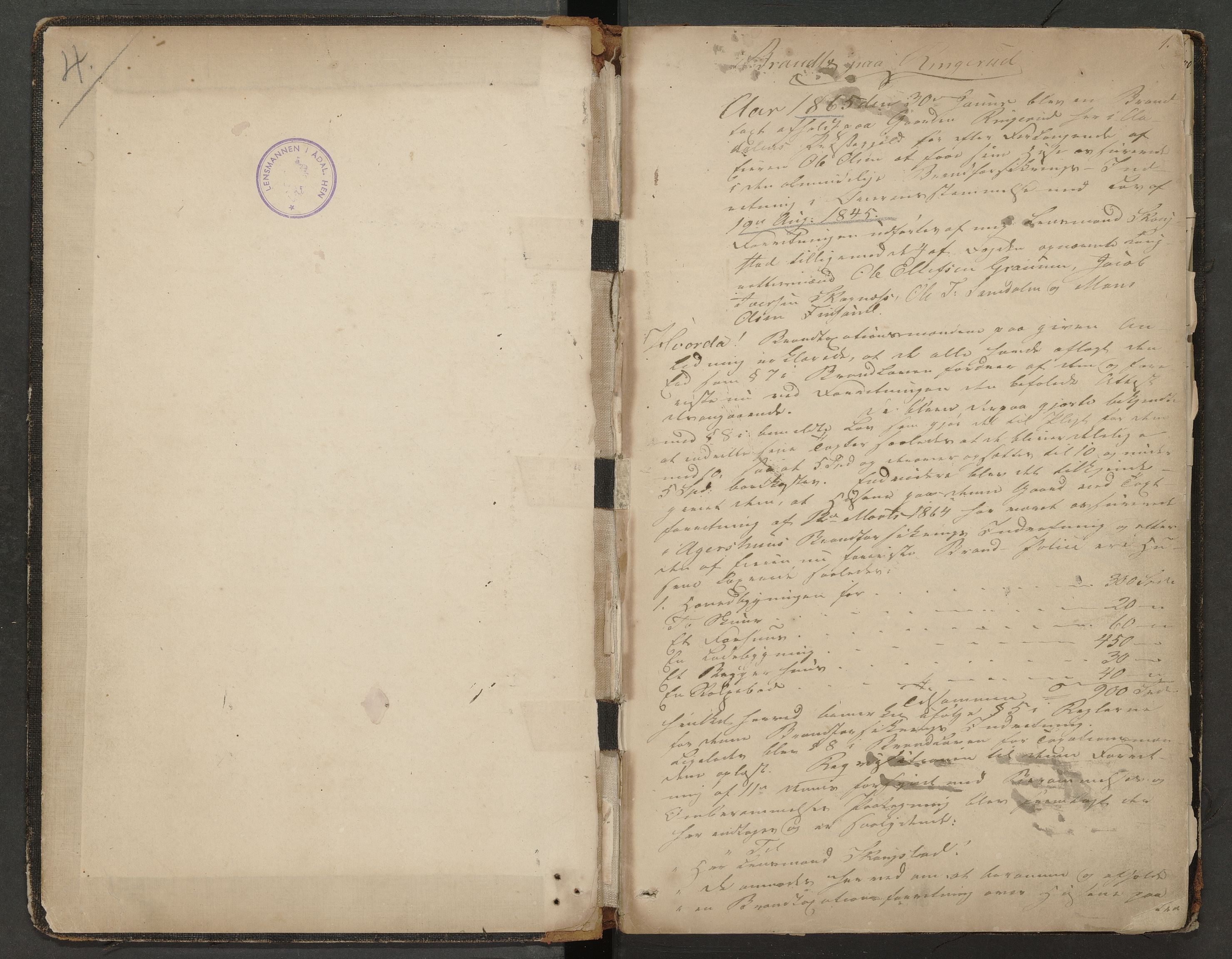 Ådal lensmannskontor, AV/SAKO-A-518/Y/Ya/L0001: Branntakstprotokoll, 1865-1917