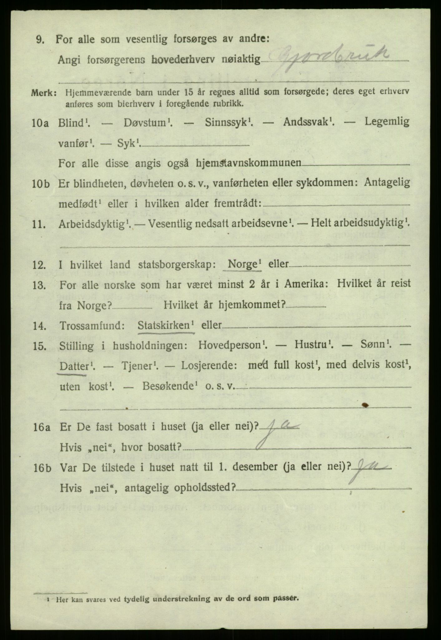 SAB, 1920 census for Gaular, 1920, p. 5599