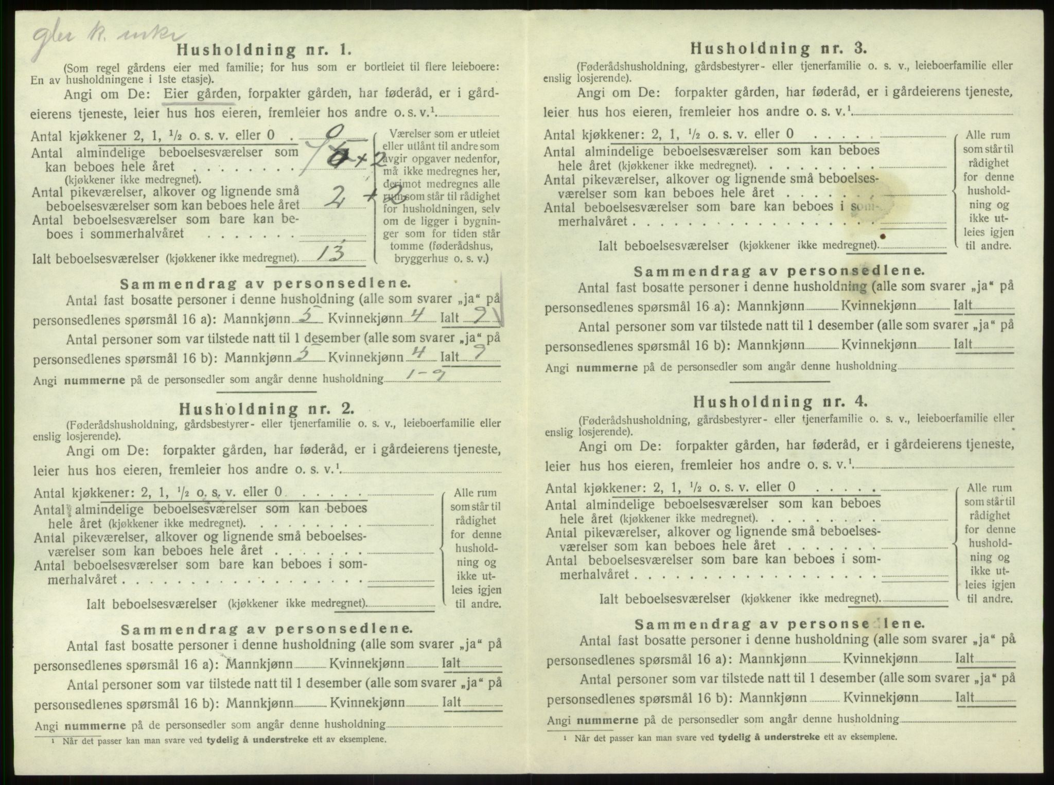 SAB, 1920 census for Vevring, 1920, p. 180