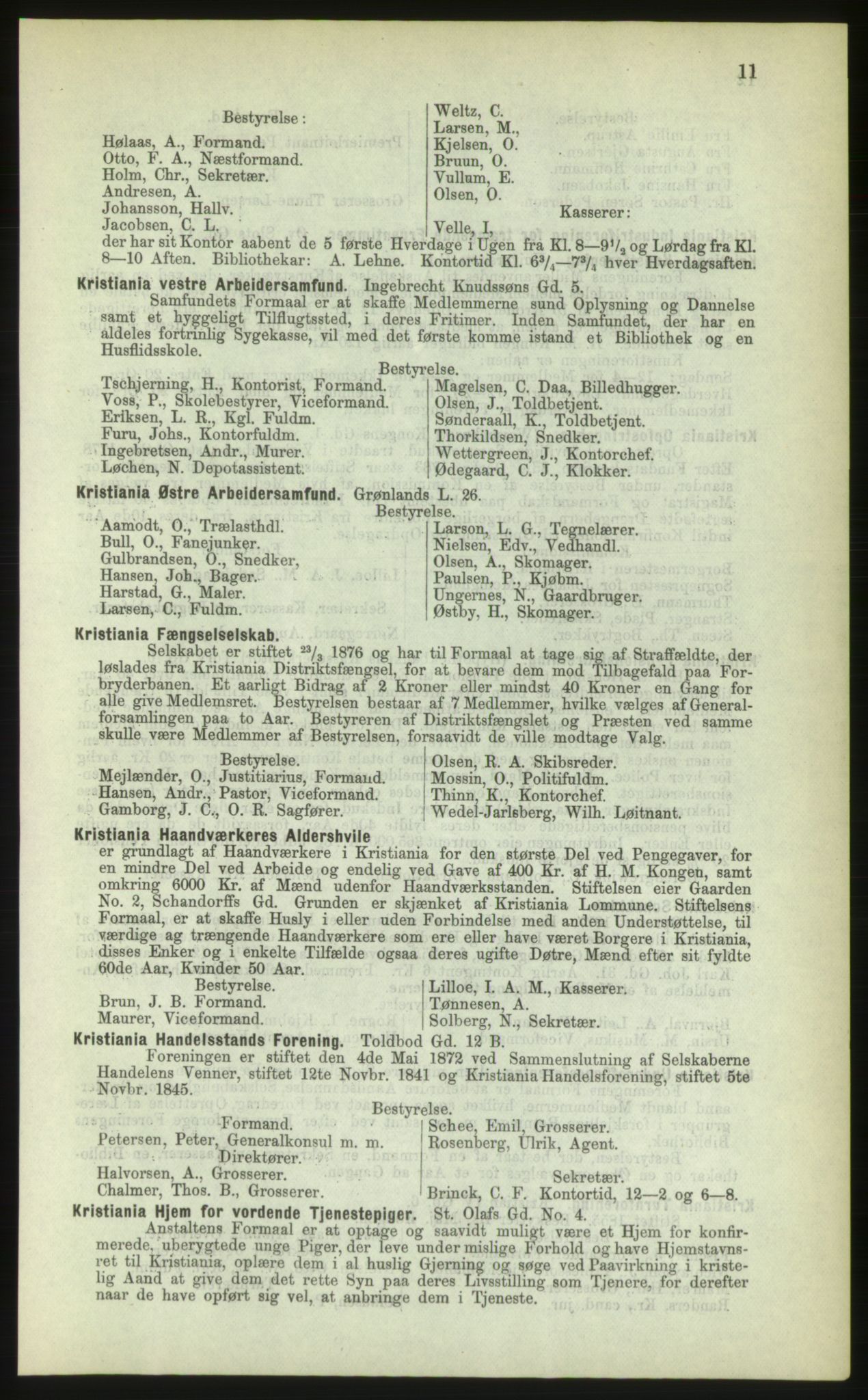 Kristiania/Oslo adressebok, PUBL/-, 1883, p. 11