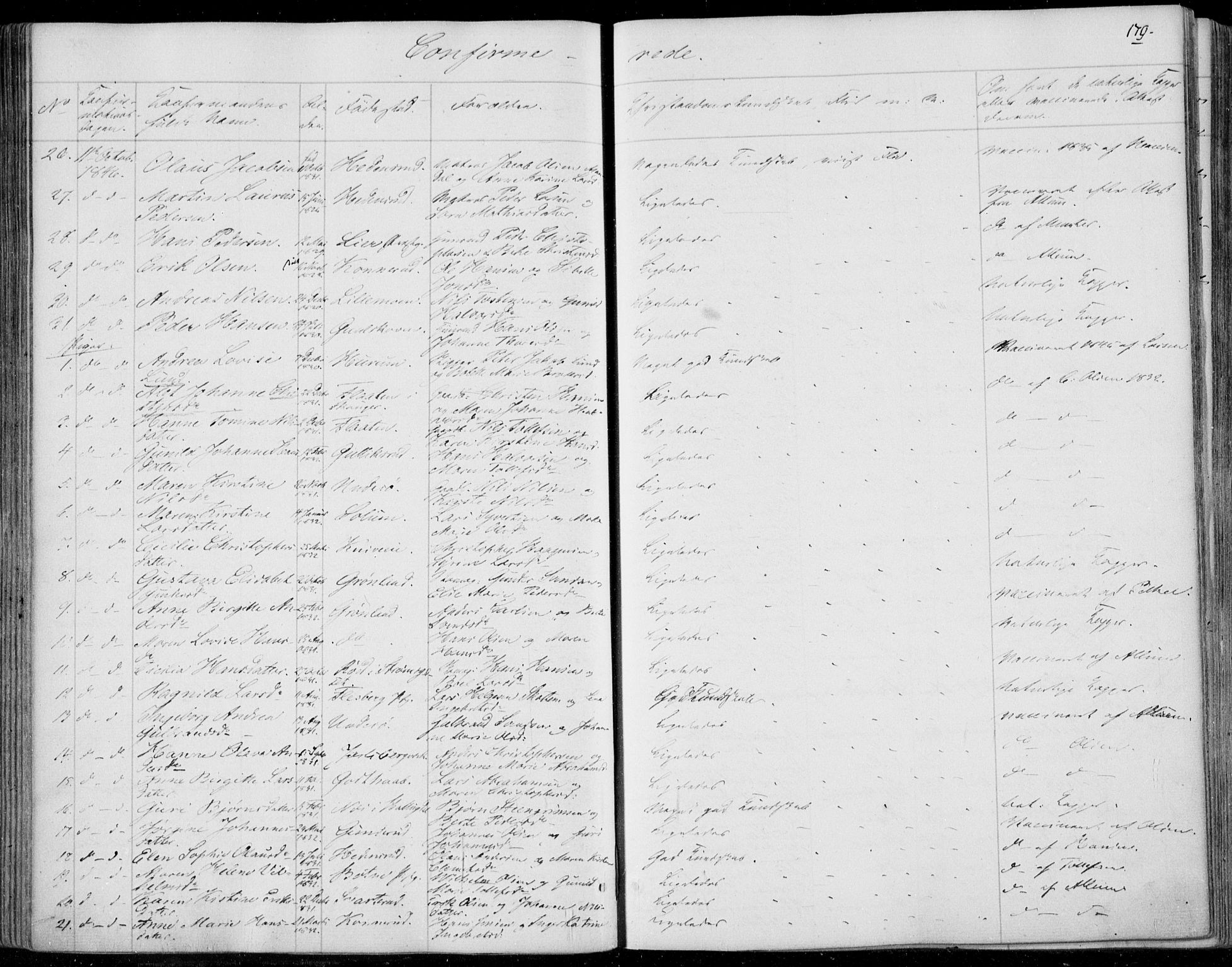 Skoger kirkebøker, AV/SAKO-A-59/F/Fa/L0003: Parish register (official) no. I 3, 1842-1861, p. 179