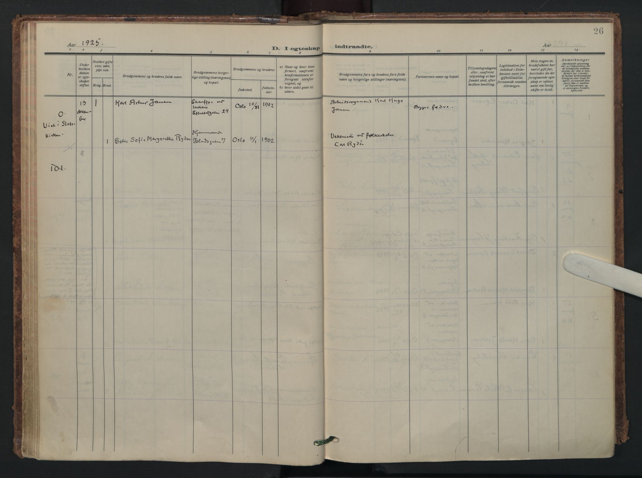 Vålerengen prestekontor Kirkebøker, AV/SAO-A-10878/F/Fa/L0005: Parish register (official) no. 5, 1924-1936, p. 26