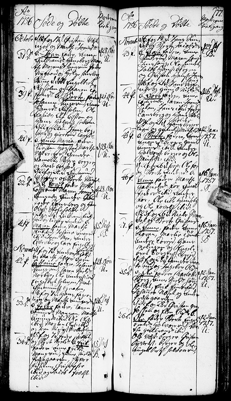 Aurskog prestekontor Kirkebøker, AV/SAO-A-10304a/F/Fa/L0002: Parish register (official) no. I 2, 1735-1766, p. 177