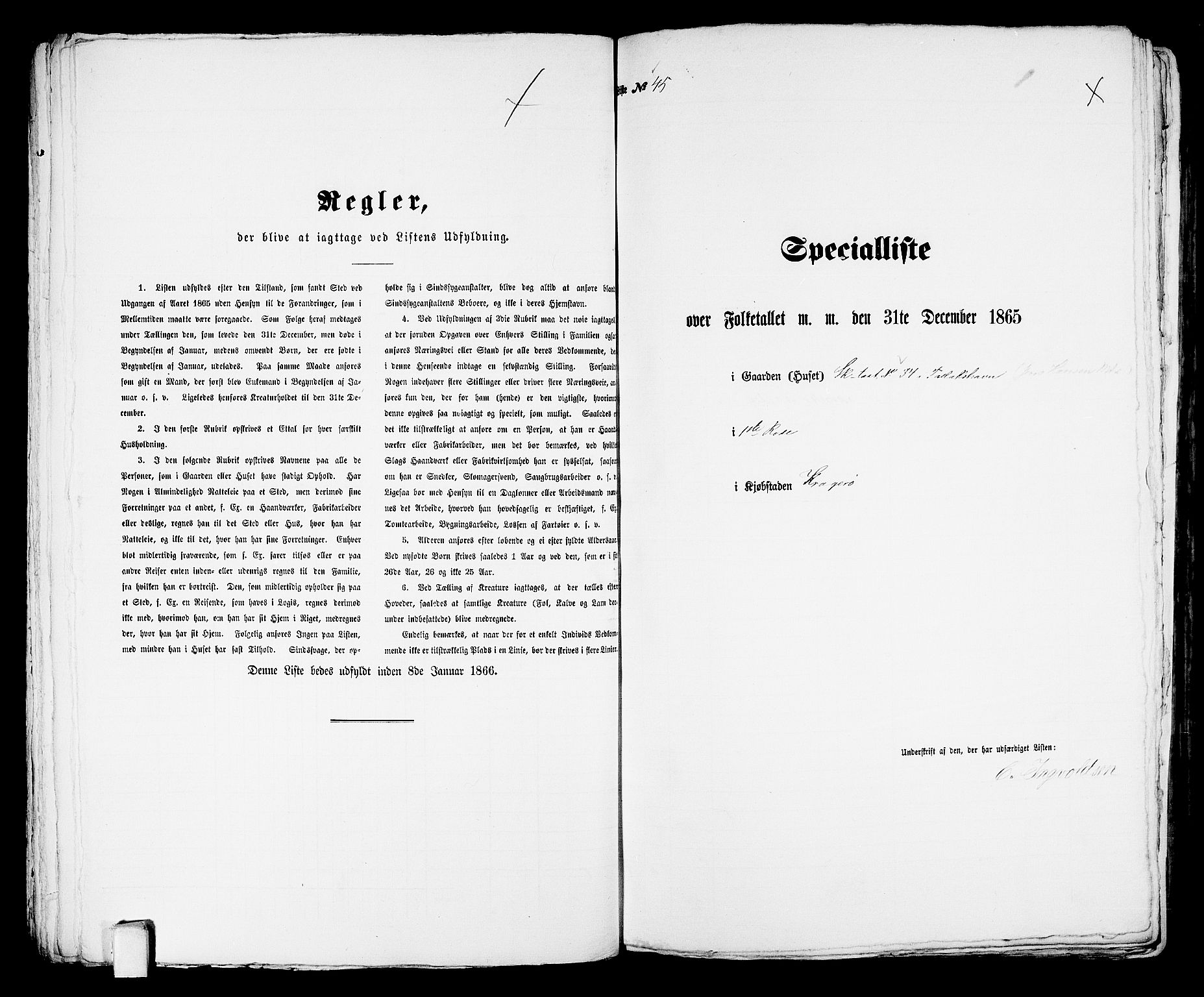 RA, 1865 census for Kragerø/Kragerø, 1865, p. 99