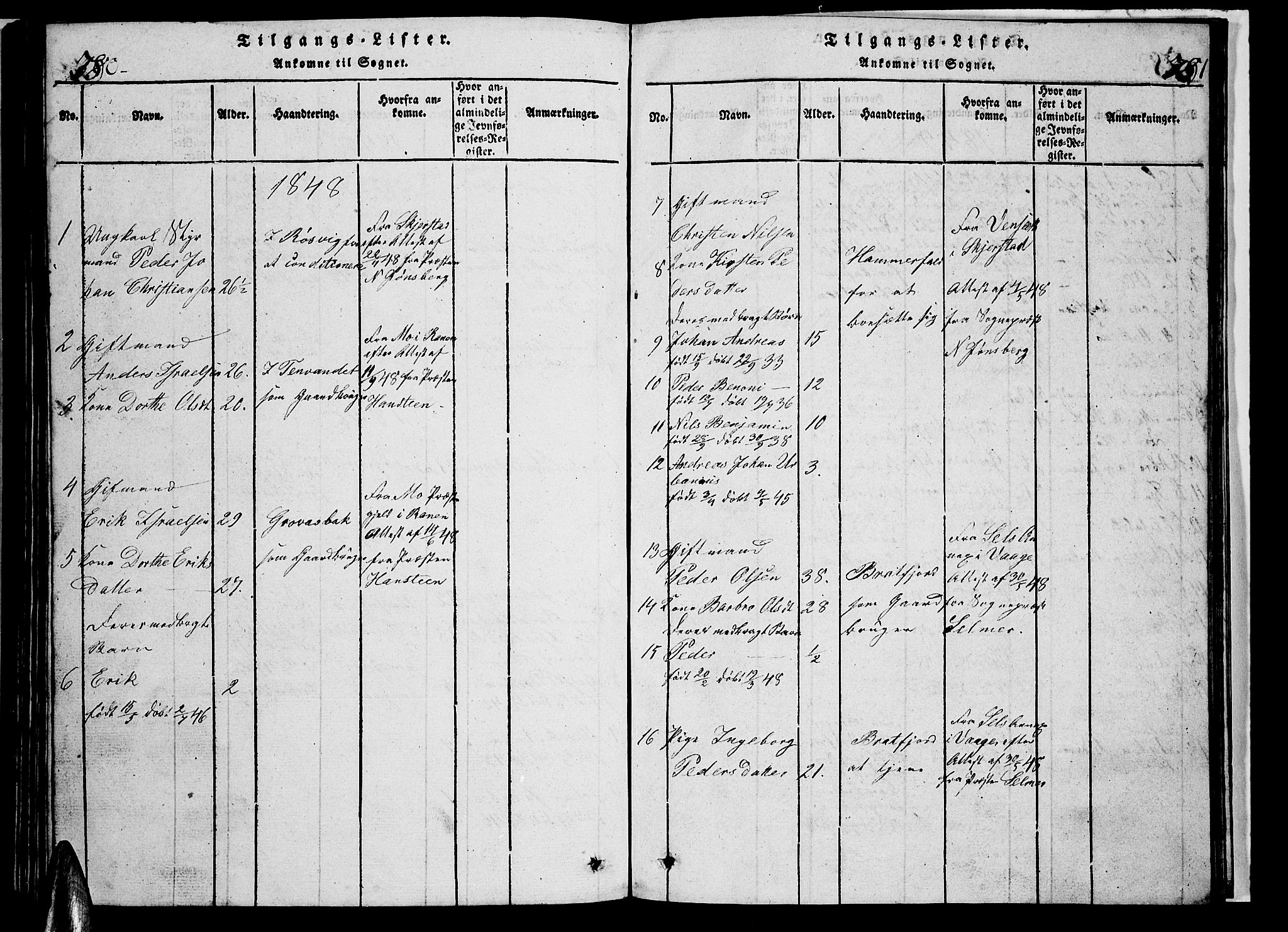 Ministerialprotokoller, klokkerbøker og fødselsregistre - Nordland, AV/SAT-A-1459/853/L0773: Parish register (copy) no. 853C01, 1821-1859, p. 780-781