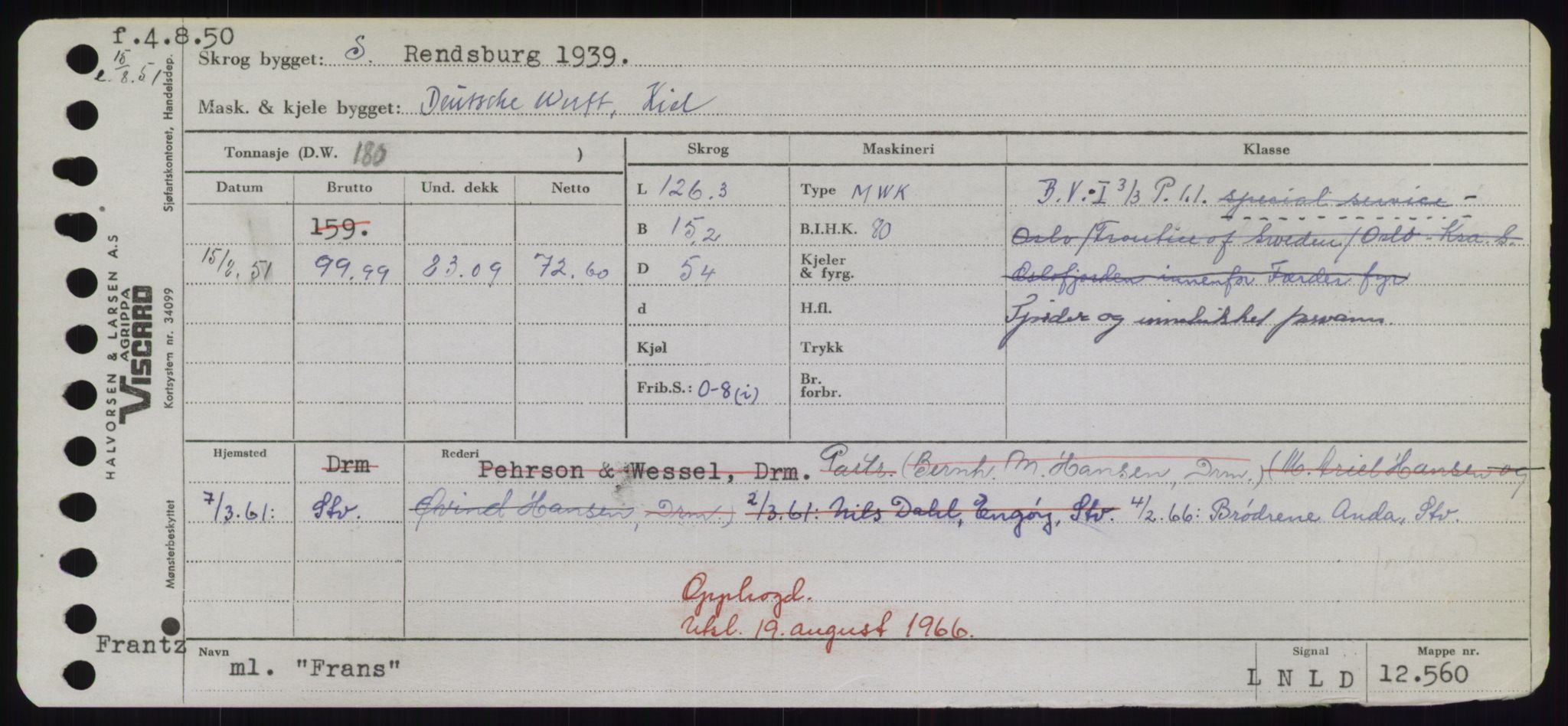 Sjøfartsdirektoratet med forløpere, Skipsmålingen, RA/S-1627/H/Hd/L0011: Fartøy, Fla-Får, p. 327