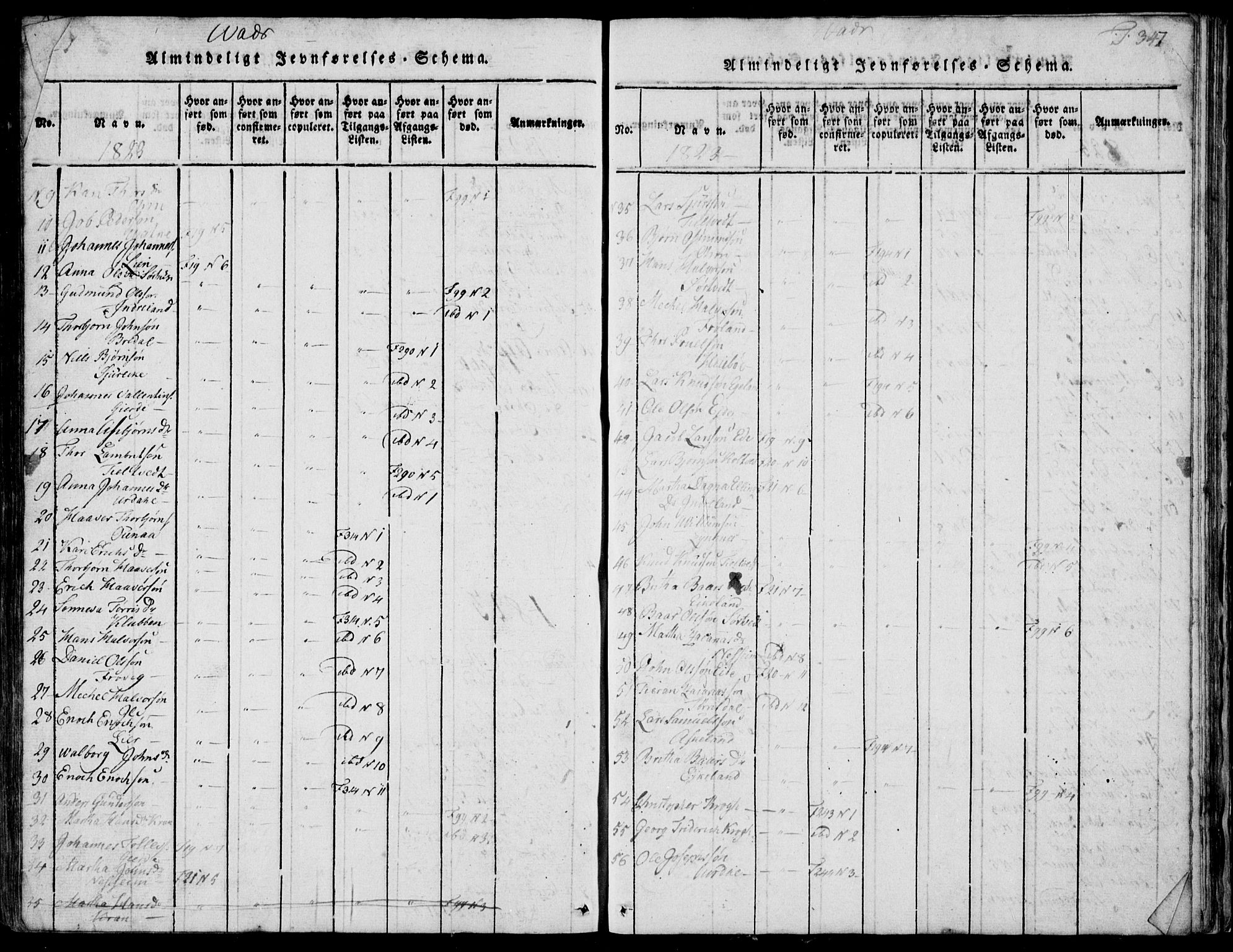 Skjold sokneprestkontor, AV/SAST-A-101847/H/Ha/Hab/L0002: Parish register (copy) no. B 2 /2, 1815-1830, p. 347