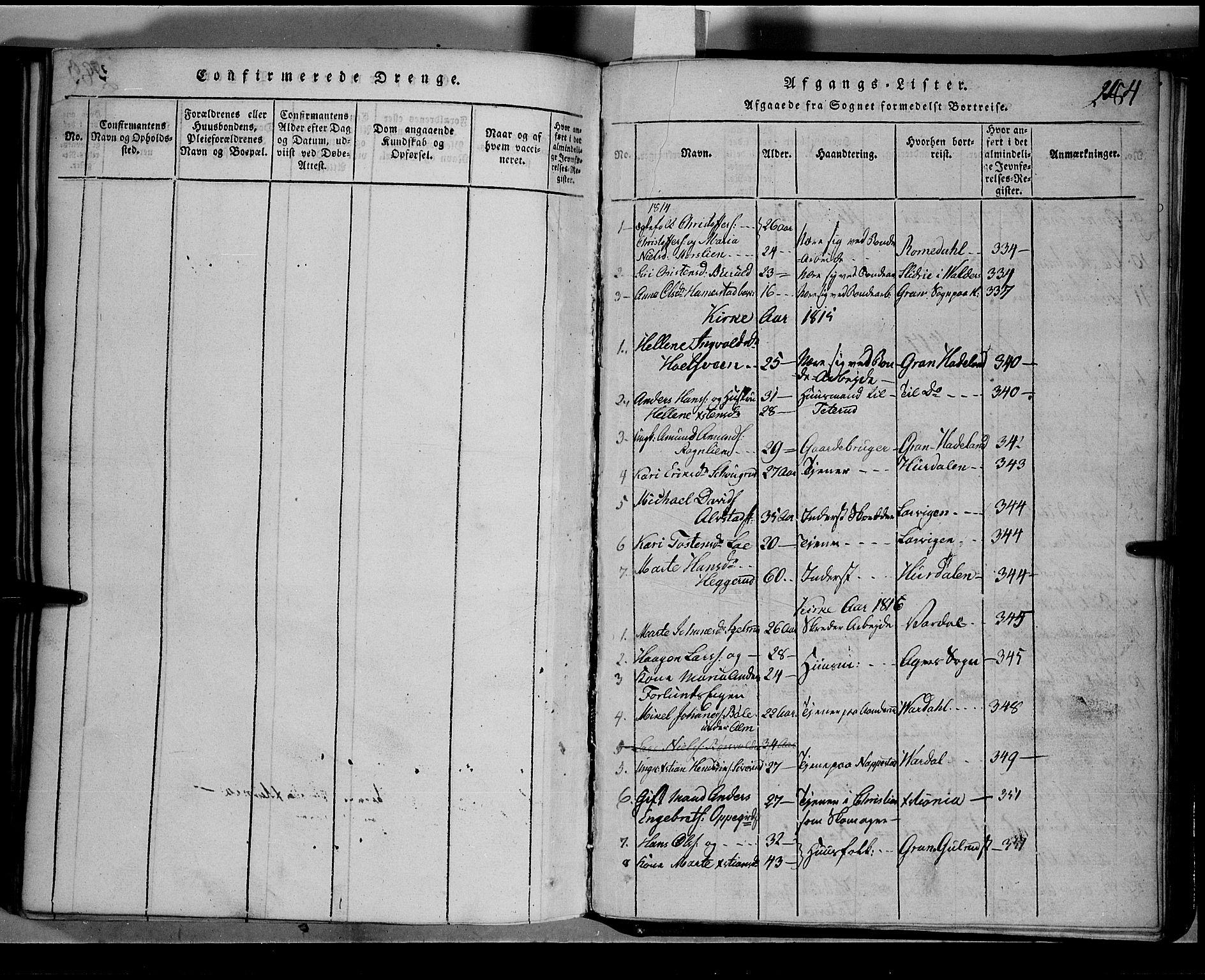 Toten prestekontor, SAH/PREST-102/H/Ha/Hab/L0001: Parish register (copy) no. 1, 1814-1820, p. 284