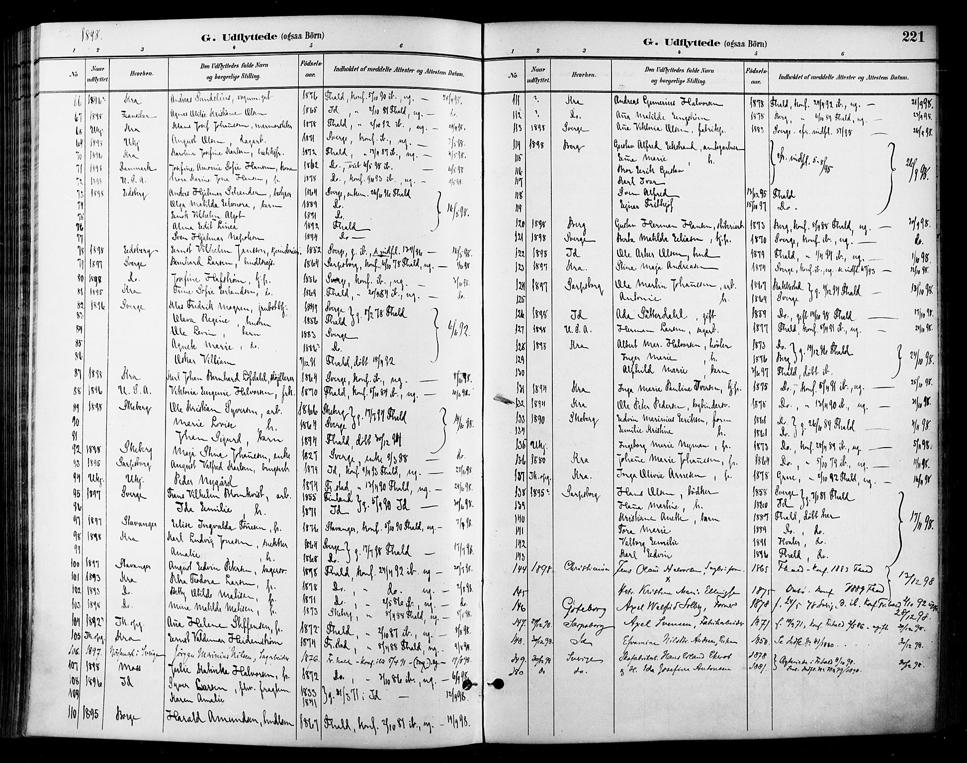 Halden prestekontor Kirkebøker, SAO/A-10909/F/Fa/L0014: Parish register (official) no. I 14, 1890-1906, p. 221
