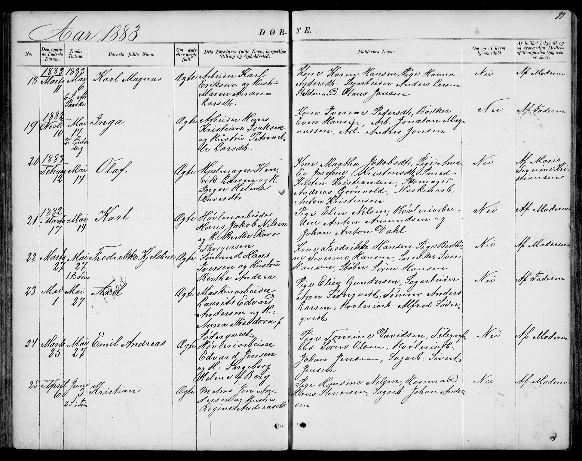 Larvik kirkebøker, AV/SAKO-A-352/G/Gb/L0003: Parish register (copy) no. II 3, 1867-1899, p. 99