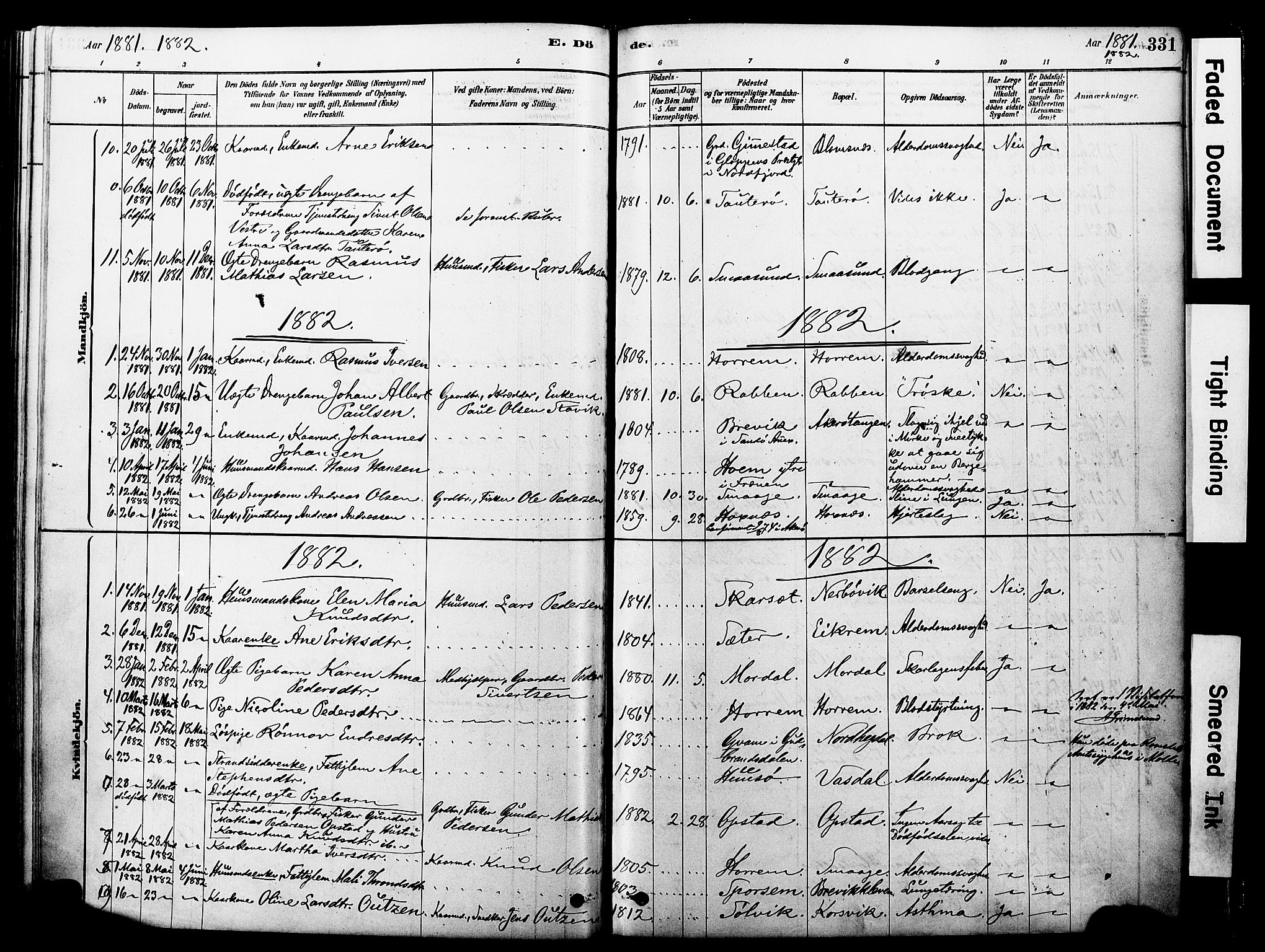 Ministerialprotokoller, klokkerbøker og fødselsregistre - Møre og Romsdal, SAT/A-1454/560/L0721: Parish register (official) no. 560A05, 1878-1917, p. 331