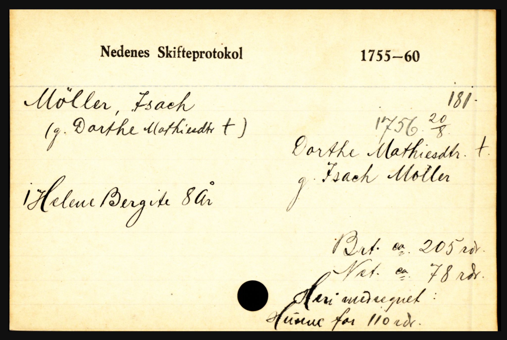 Nedenes sorenskriveri før 1824, AV/SAK-1221-0007/H, p. 20689