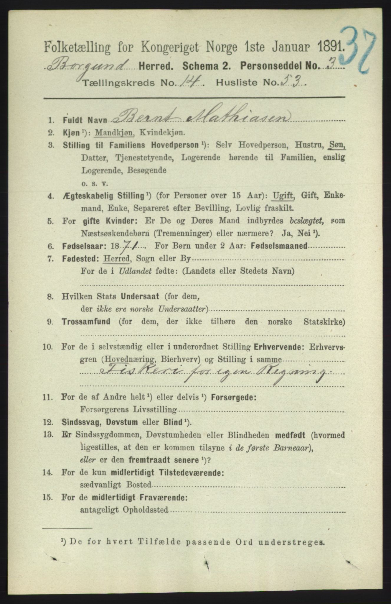 RA, 1891 census for 1531 Borgund, 1891, p. 4431