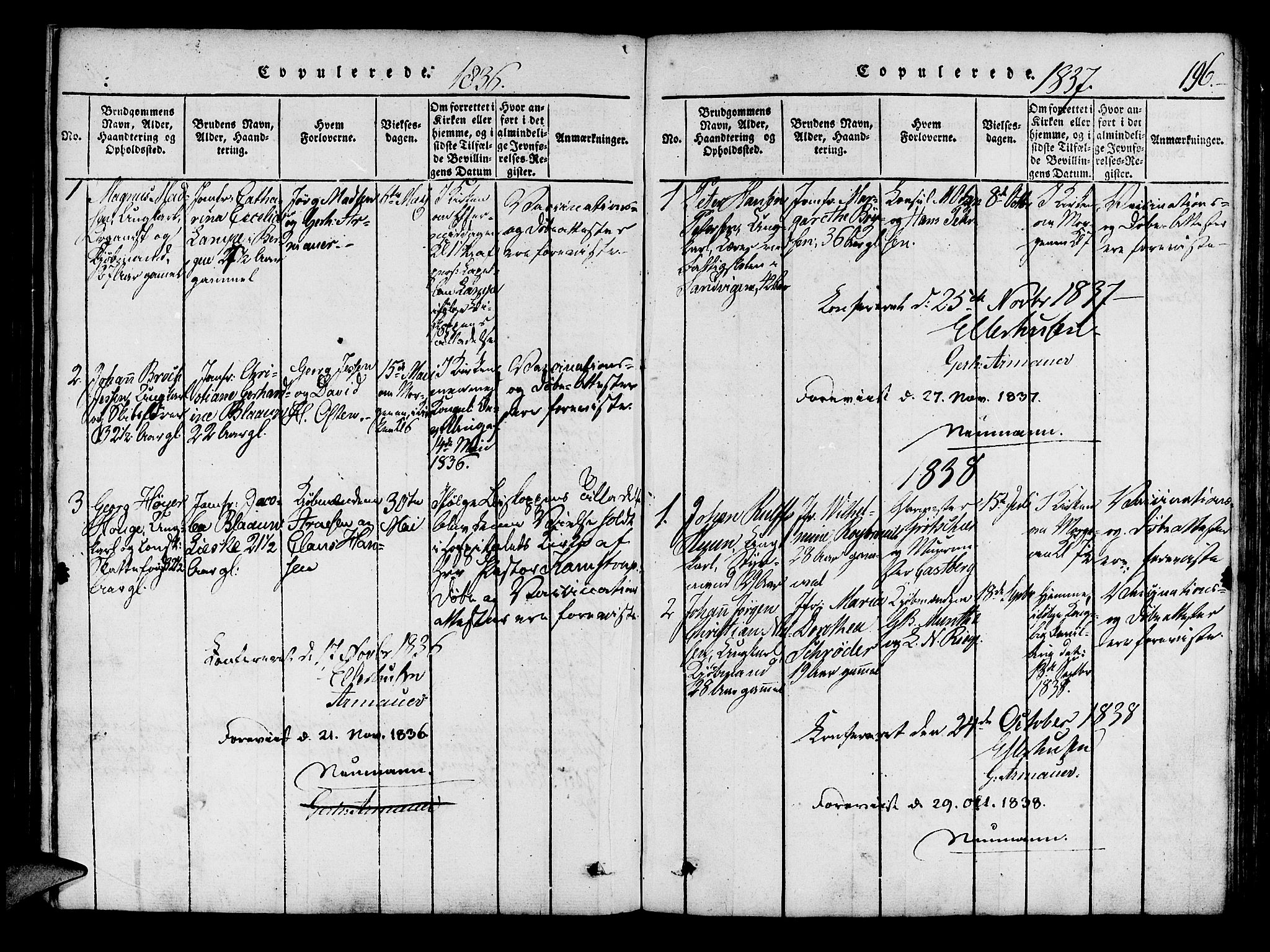 Mariakirken Sokneprestembete, SAB/A-76901/H/Haa/L0005: Parish register (official) no. A 5, 1815-1845, p. 196