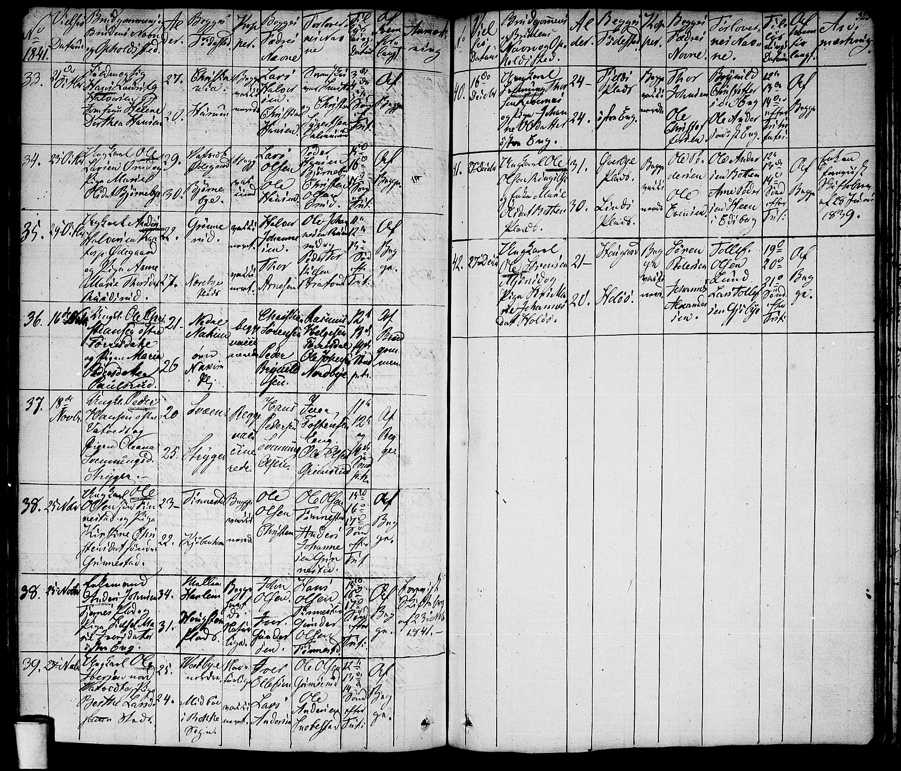 Rakkestad prestekontor Kirkebøker, SAO/A-2008/F/Fa/L0007: Parish register (official) no. I 7, 1825-1841, p. 323