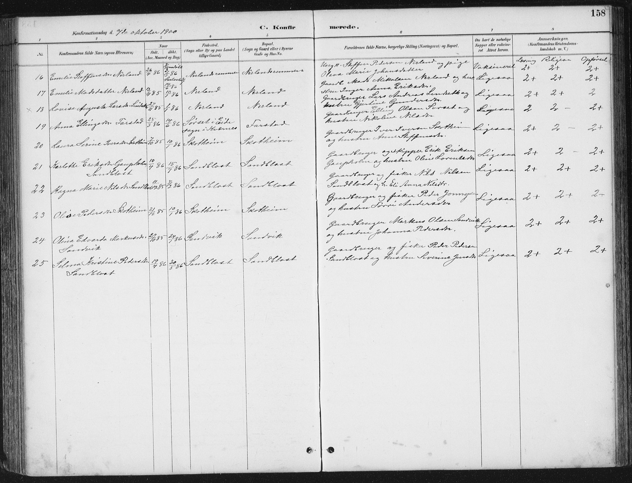Ministerialprotokoller, klokkerbøker og fødselsregistre - Møre og Romsdal, AV/SAT-A-1454/567/L0783: Parish register (copy) no. 567C03, 1887-1903, p. 158