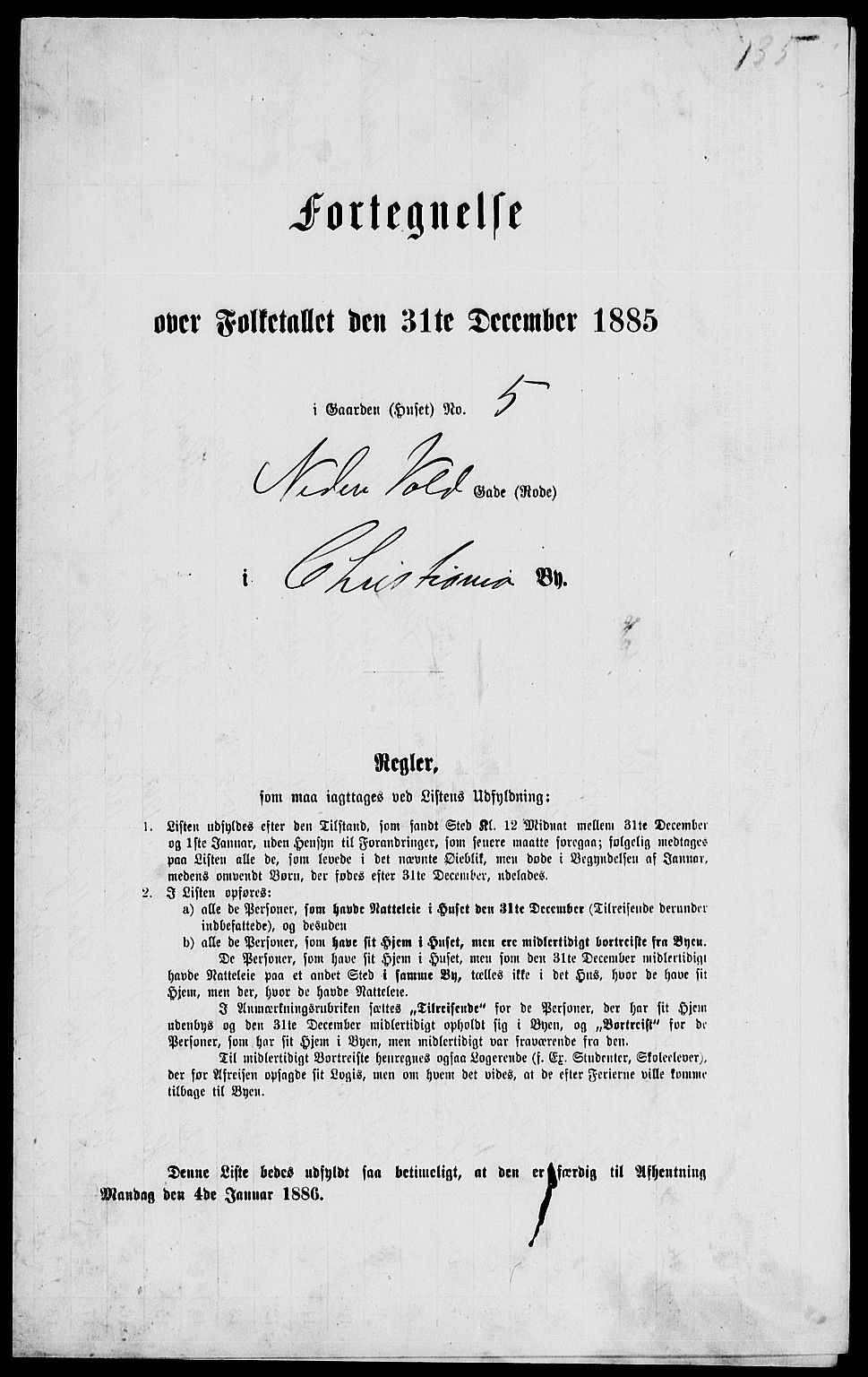 RA, 1885 census for 0301 Kristiania, 1885, p. 4162