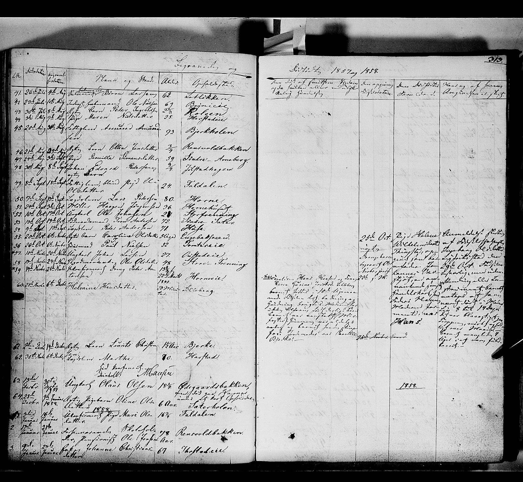 Romedal prestekontor, SAH/PREST-004/K/L0004: Parish register (official) no. 4, 1847-1861, p. 313