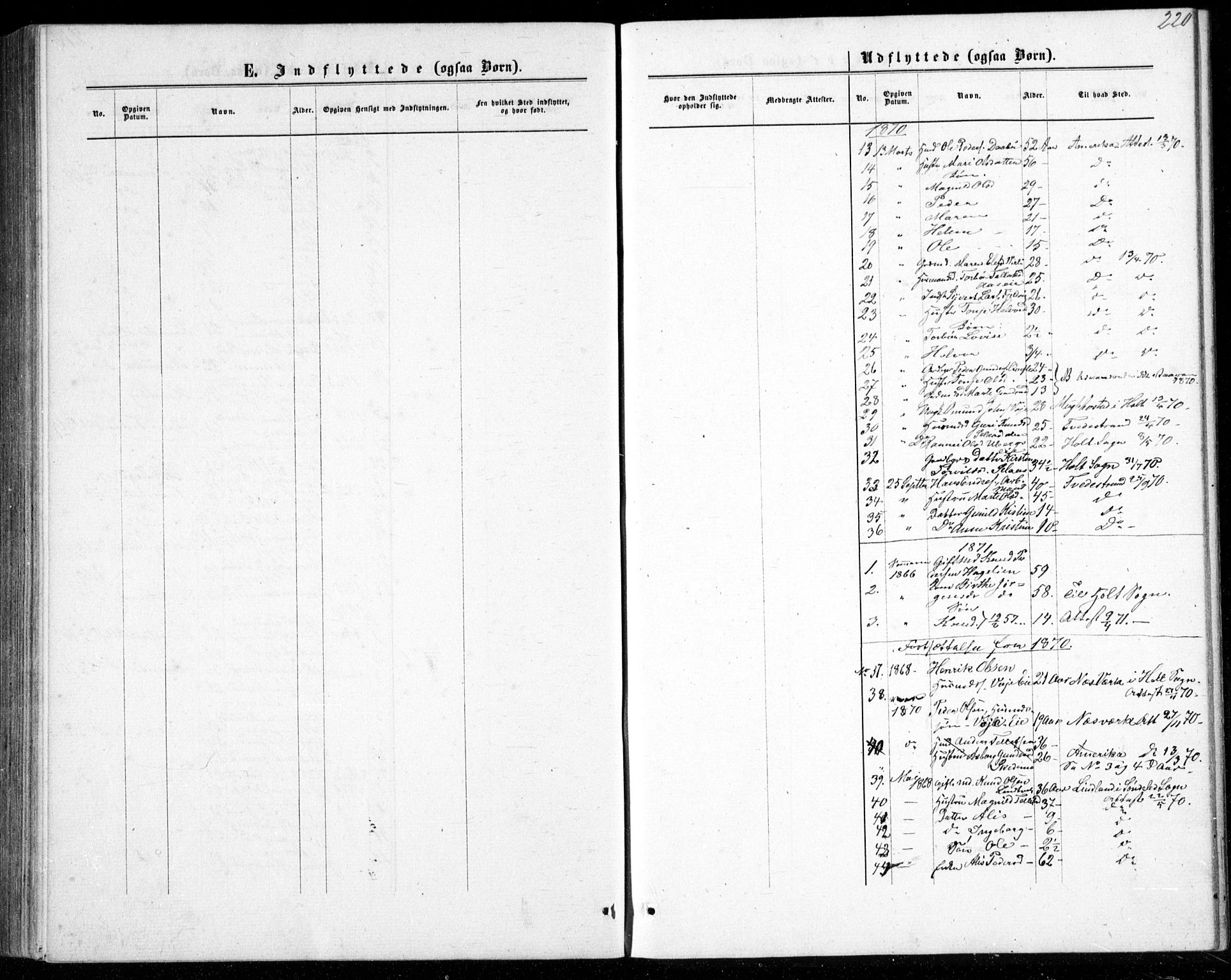 Gjerstad sokneprestkontor, AV/SAK-1111-0014/F/Fb/Fbb/L0003: Parish register (copy) no. B 3, 1862-1889, p. 220