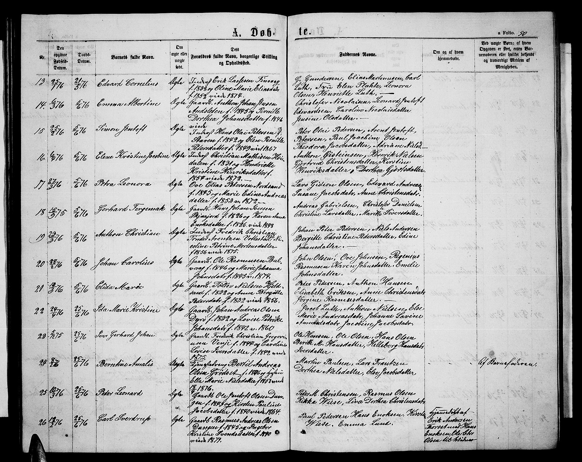 Ministerialprotokoller, klokkerbøker og fødselsregistre - Nordland, AV/SAT-A-1459/893/L1348: Parish register (copy) no. 893C03, 1867-1877, p. 50