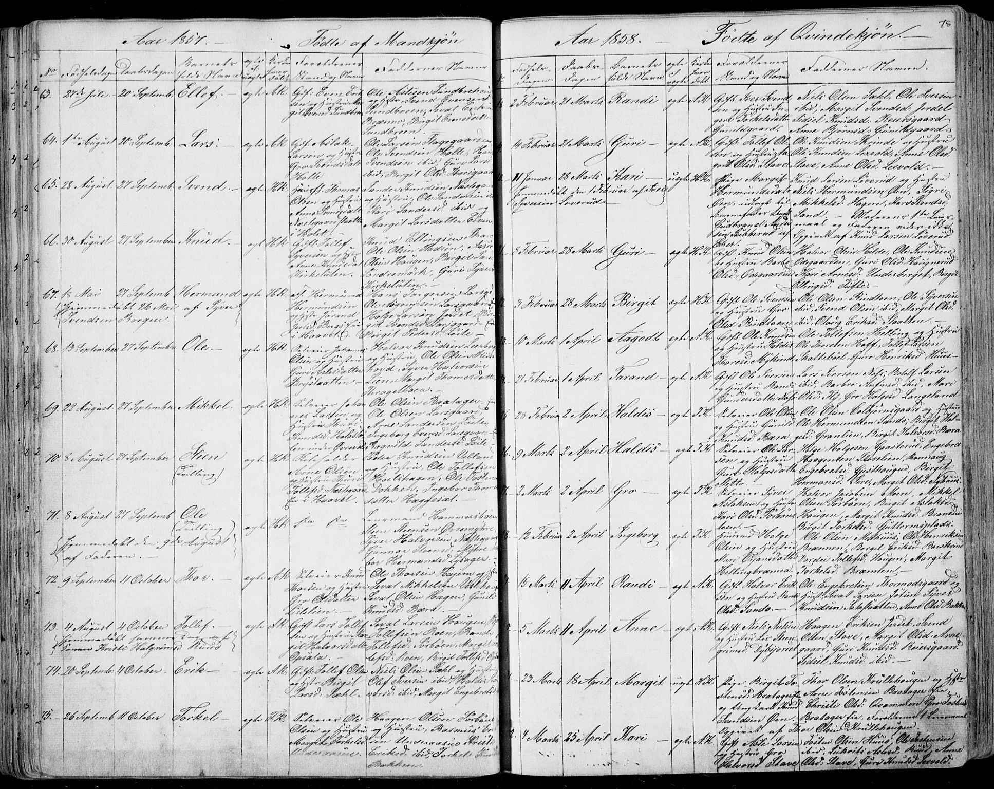 Ål kirkebøker, AV/SAKO-A-249/F/Fa/L0006: Parish register (official) no. I 6, 1849-1864, p. 78