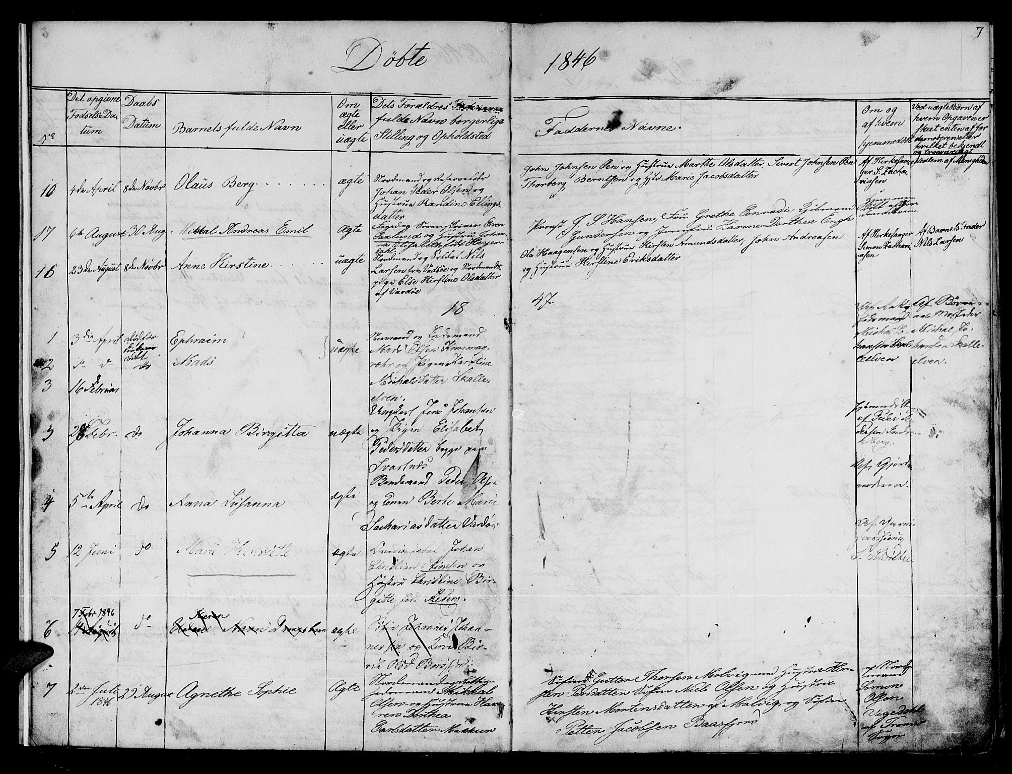 Vardø sokneprestkontor, SATØ/S-1332/H/Hb/L0001klokker: Parish register (copy) no. 1, 1844-1861, p. 7