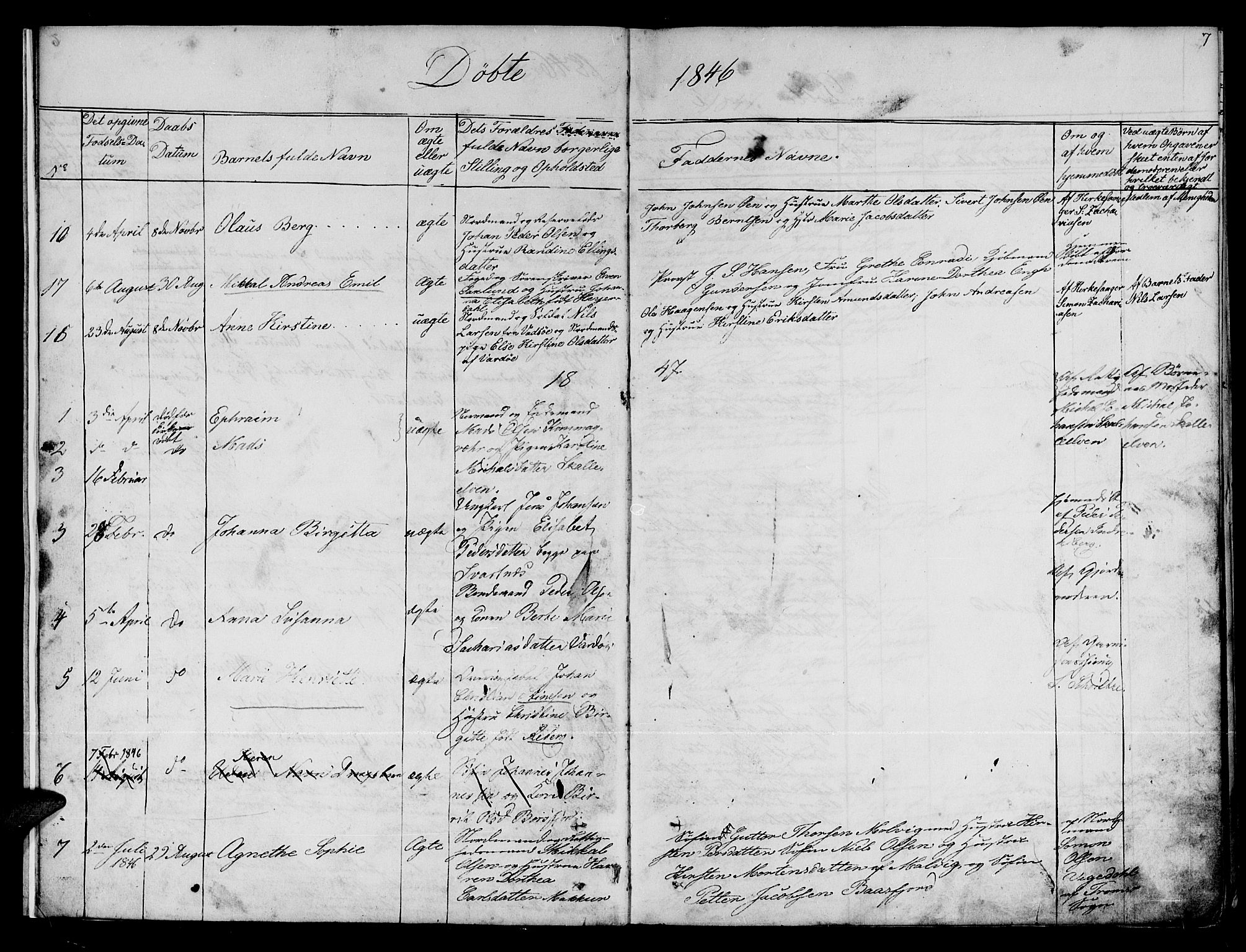 Vardø sokneprestkontor, AV/SATØ-S-1332/H/Hb/L0001klokker: Parish register (copy) no. 1, 1844-1861, p. 7