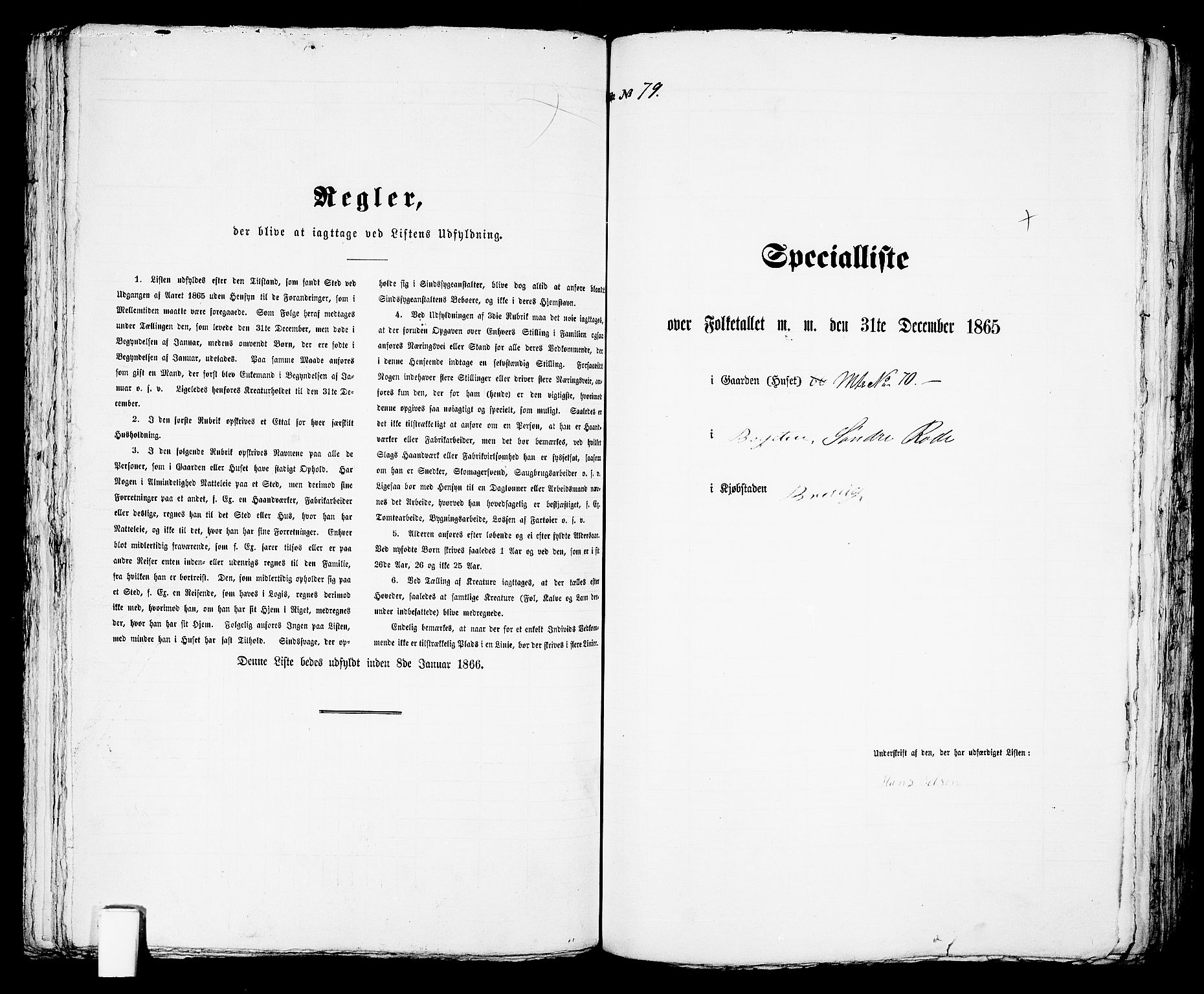 RA, 1865 census for Brevik, 1865, p. 536