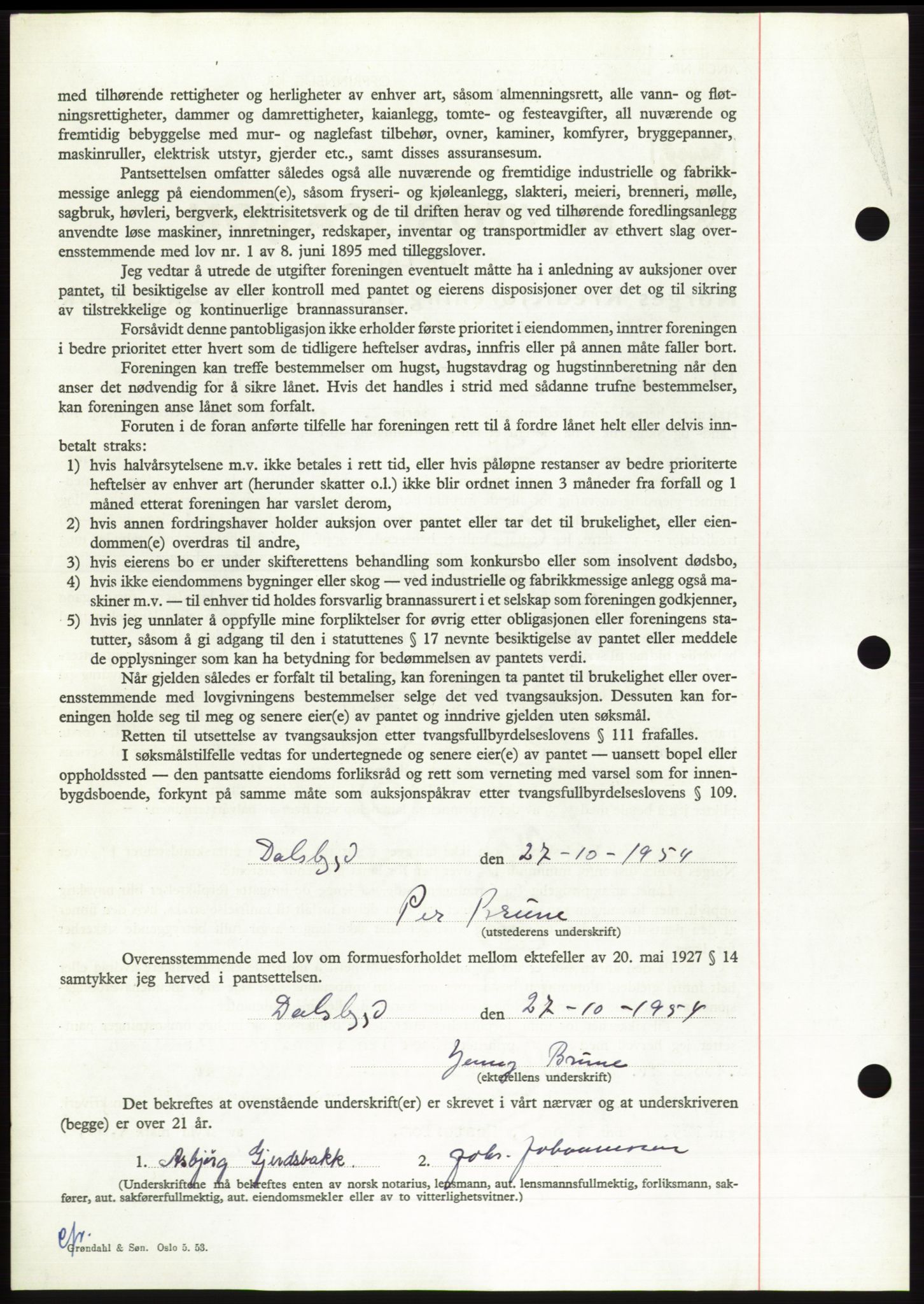 Søre Sunnmøre sorenskriveri, AV/SAT-A-4122/1/2/2C/L0126: Mortgage book no. 14B, 1954-1955, Diary no: : 2813/1954