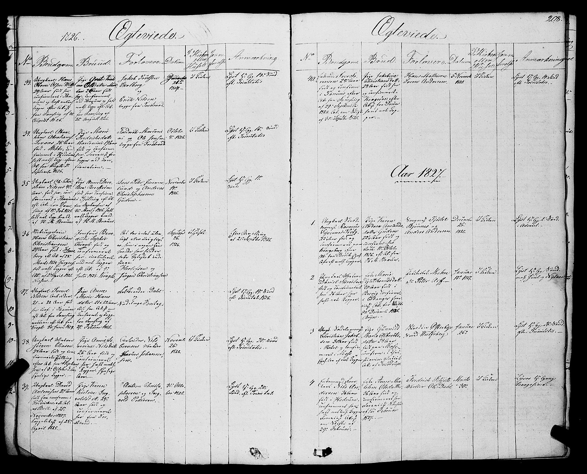Larvik kirkebøker, SAKO/A-352/F/Fa/L0002: Parish register (official) no. I 2, 1825-1847, p. 208