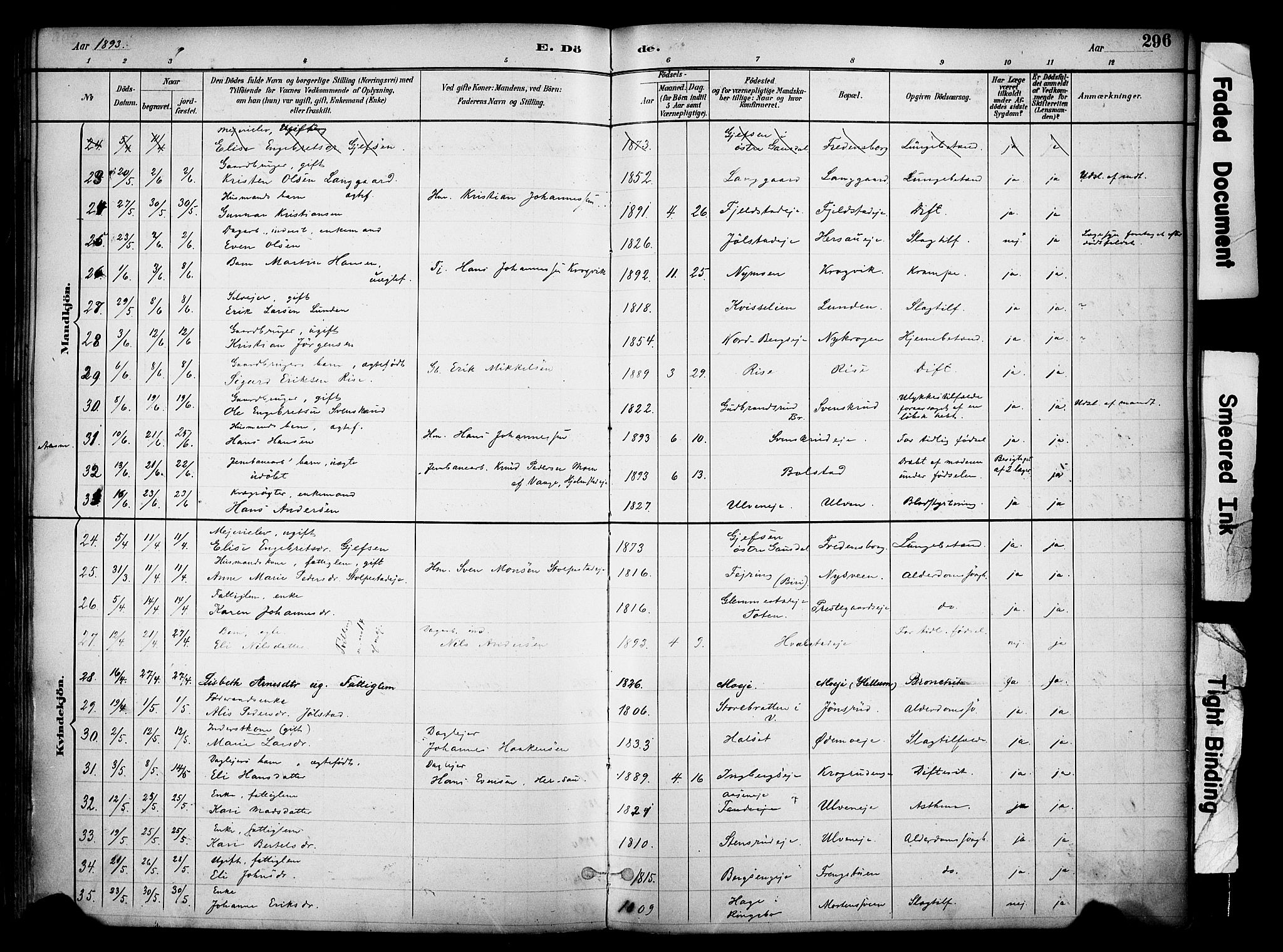 Ringsaker prestekontor, AV/SAH-PREST-014/K/Ka/L0017: Parish register (official) no. 17, 1891-1902, p. 296