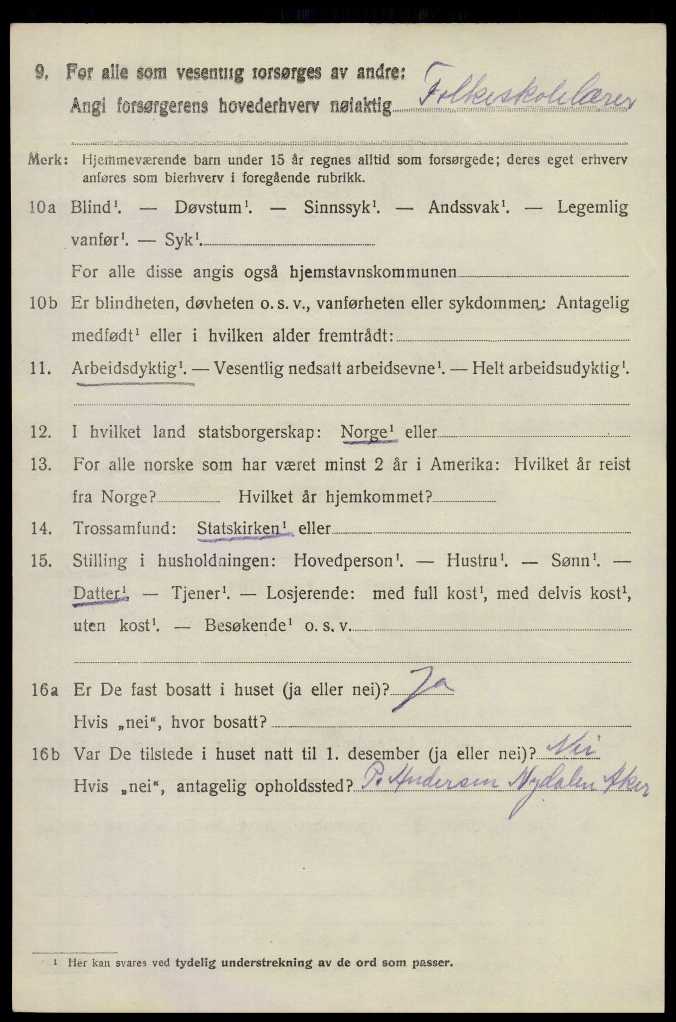 SAO, 1920 census for Skedsmo, 1920, p. 1498