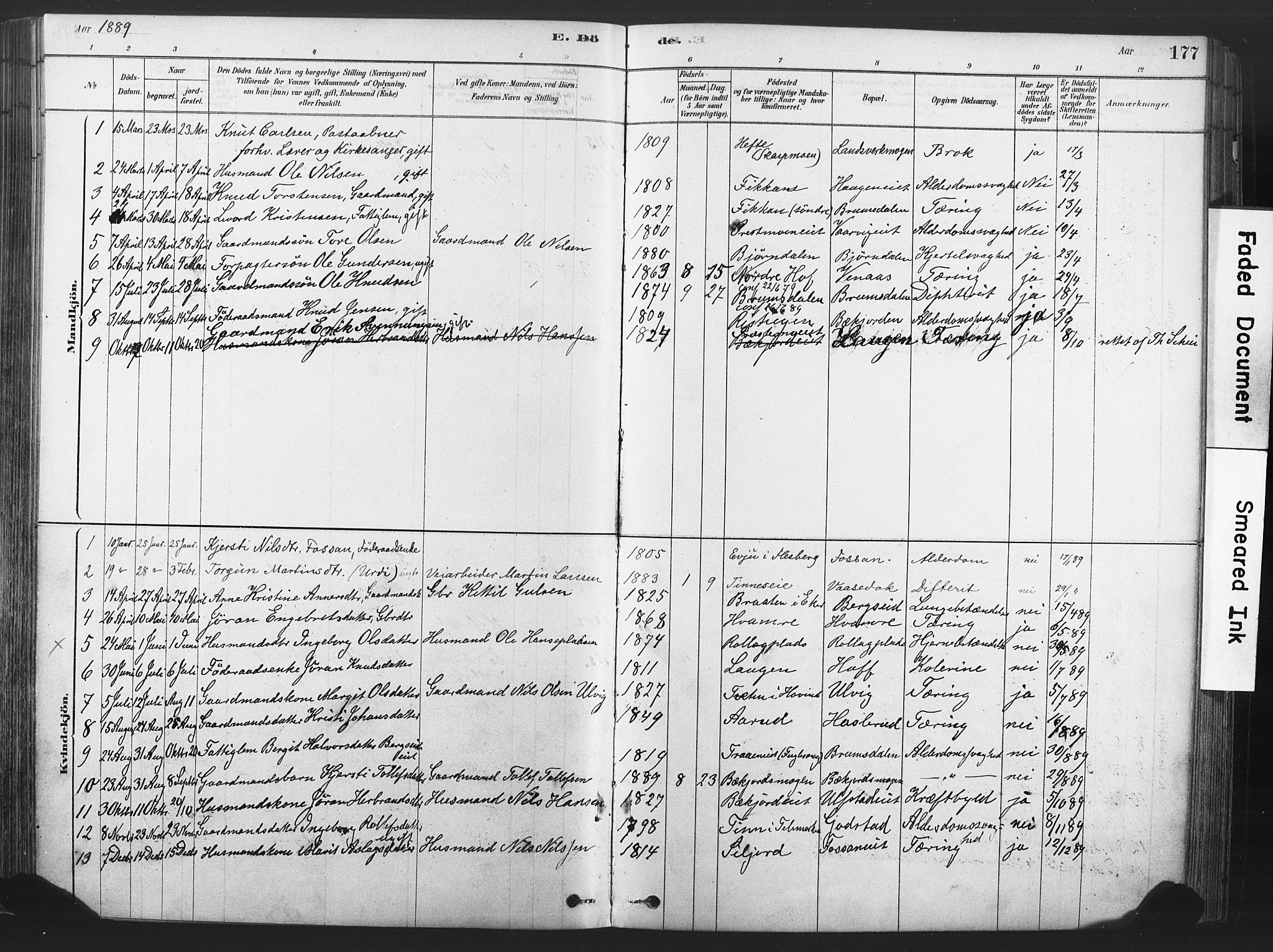 Rollag kirkebøker, SAKO/A-240/F/Fa/L0011: Parish register (official) no. I 11, 1878-1902, p. 177