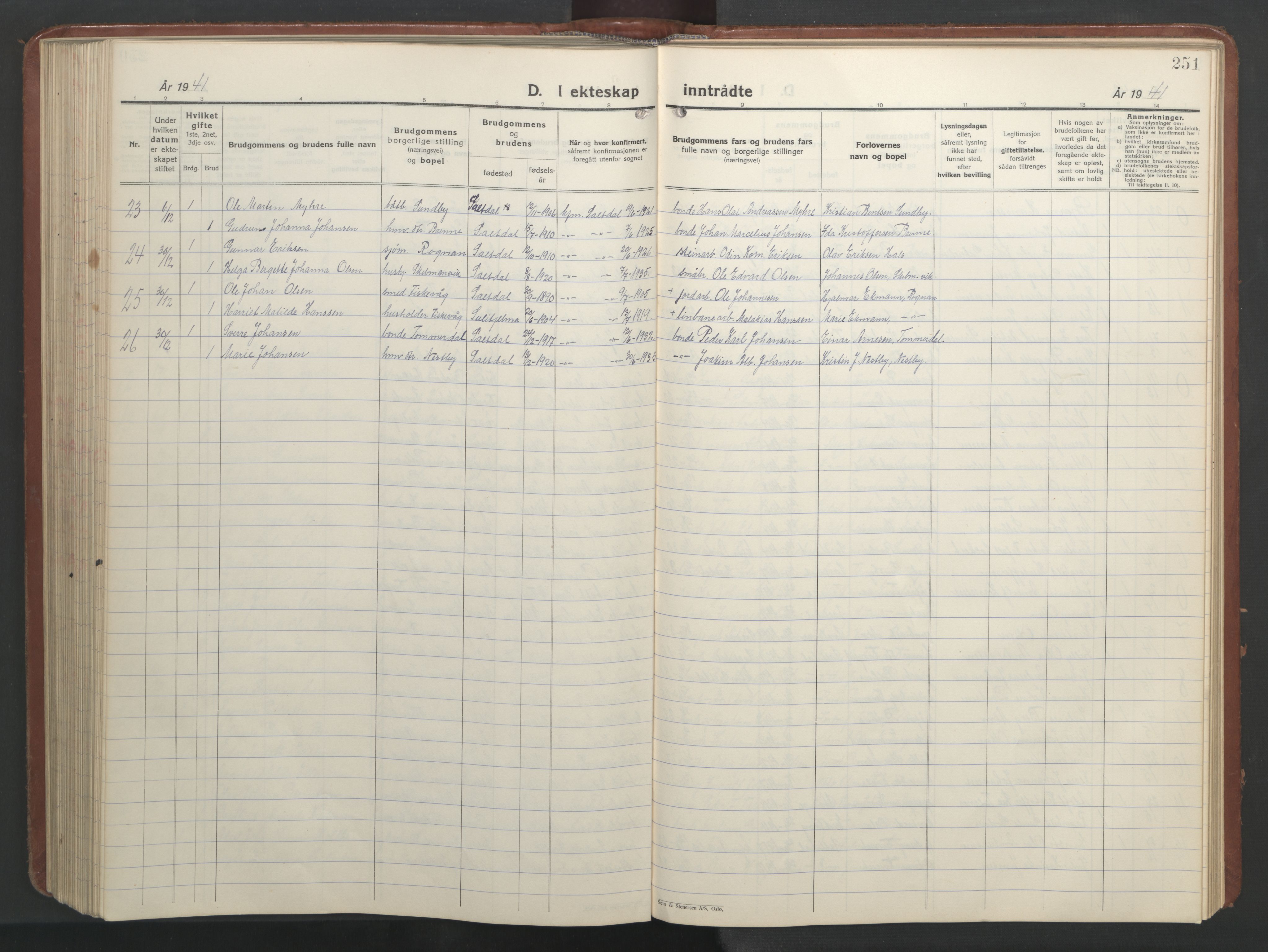 Ministerialprotokoller, klokkerbøker og fødselsregistre - Nordland, AV/SAT-A-1459/847/L0680: Parish register (copy) no. 847C08, 1930-1947, p. 251