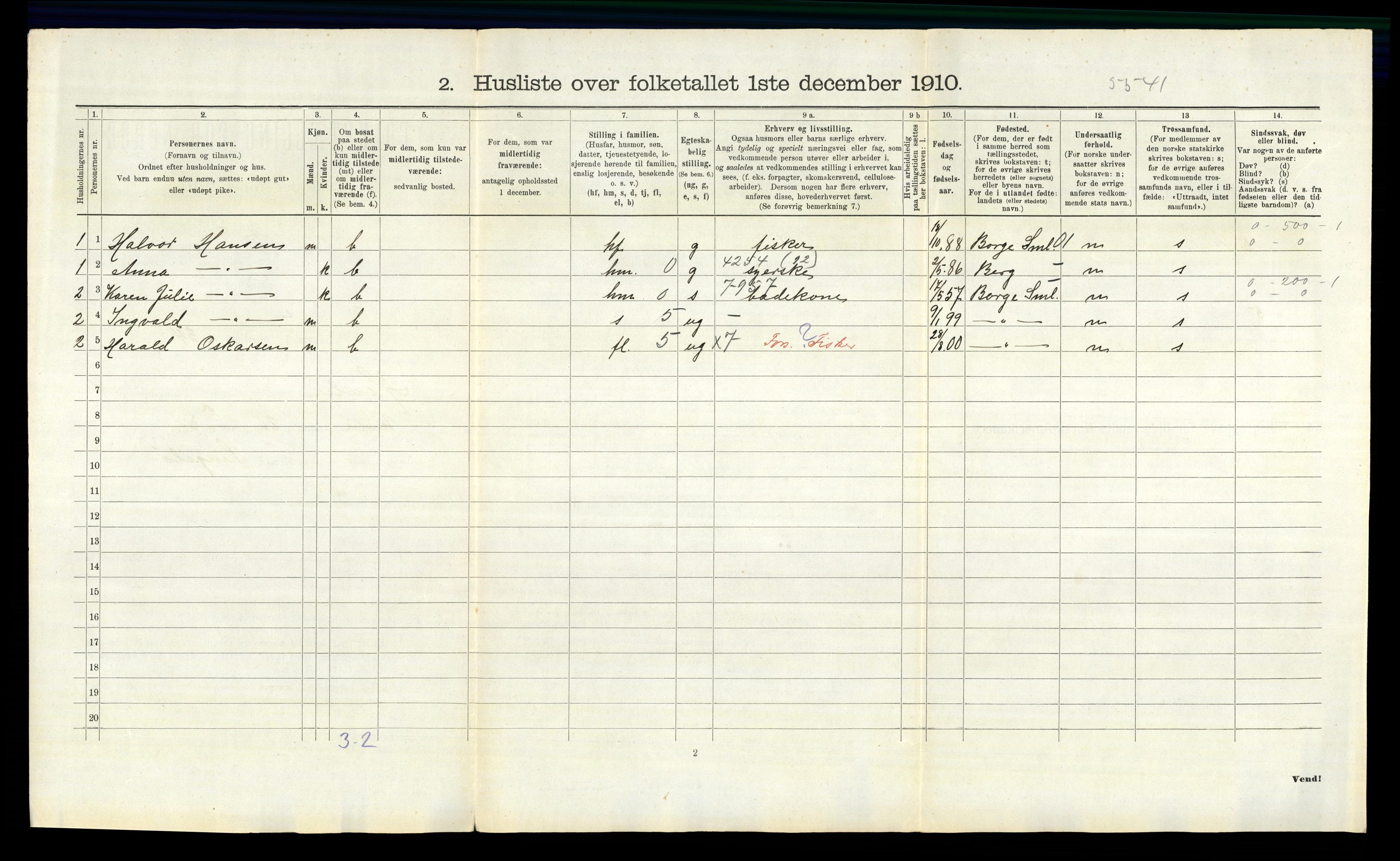 RA, 1910 census for Hvaler, 1910, p. 107