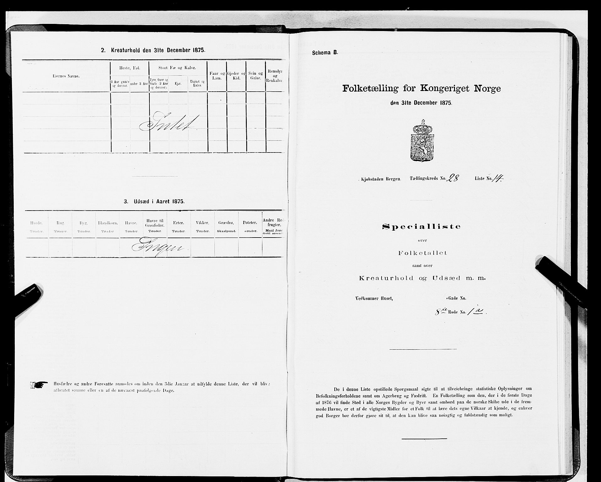 SAB, 1875 census for 1301 Bergen, 1875, p. 1433