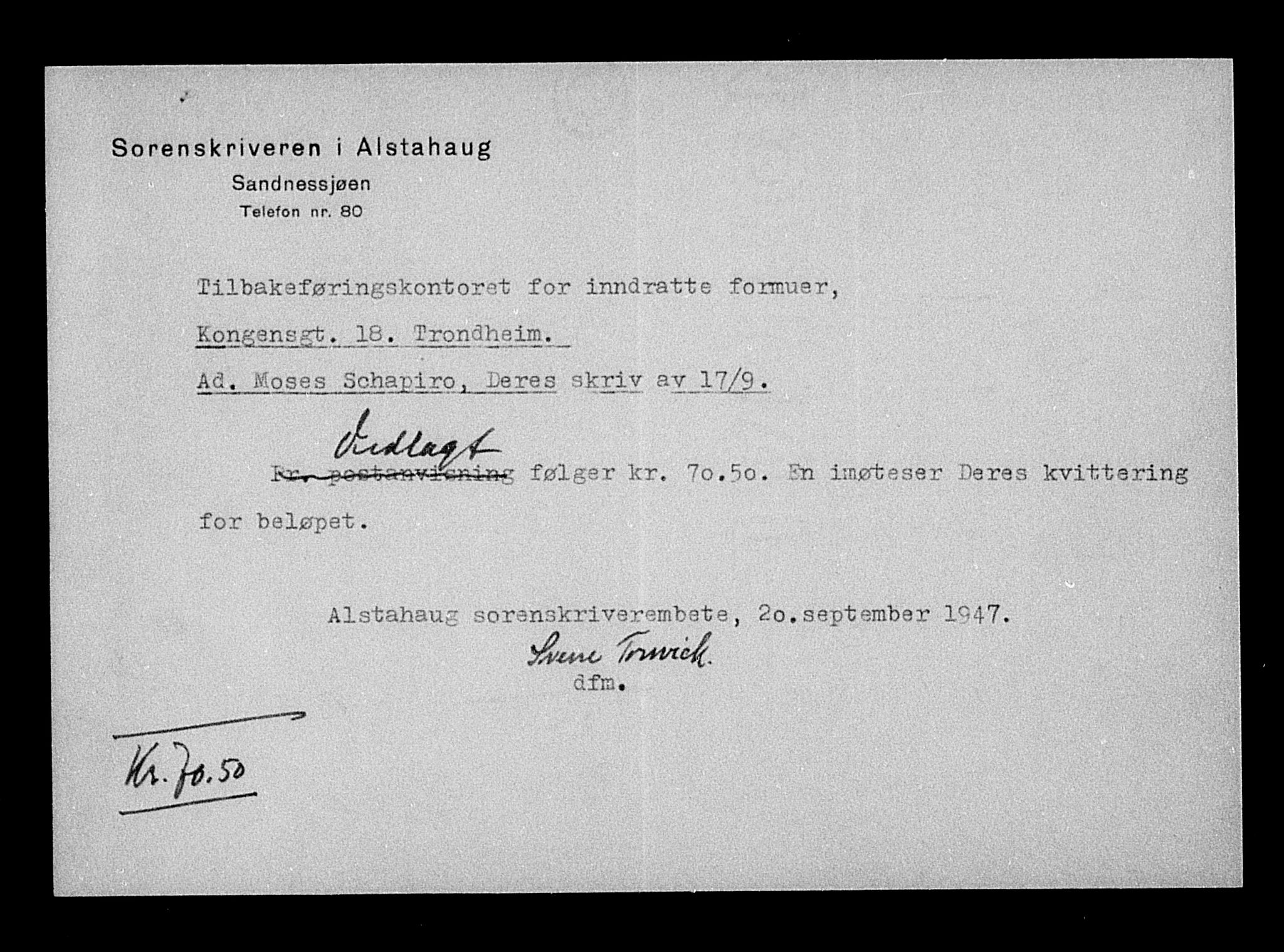 Justisdepartementet, Tilbakeføringskontoret for inndratte formuer, AV/RA-S-1564/H/Hc/Hcb/L0915: --, 1945-1947, p. 355