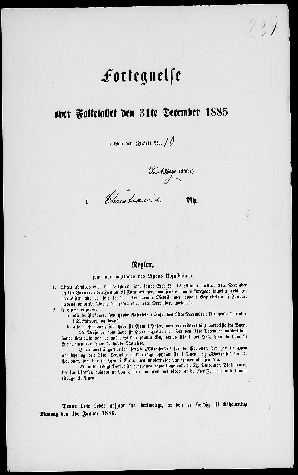 RA, 1885 census for 0301 Kristiania, 1885, p. 5275