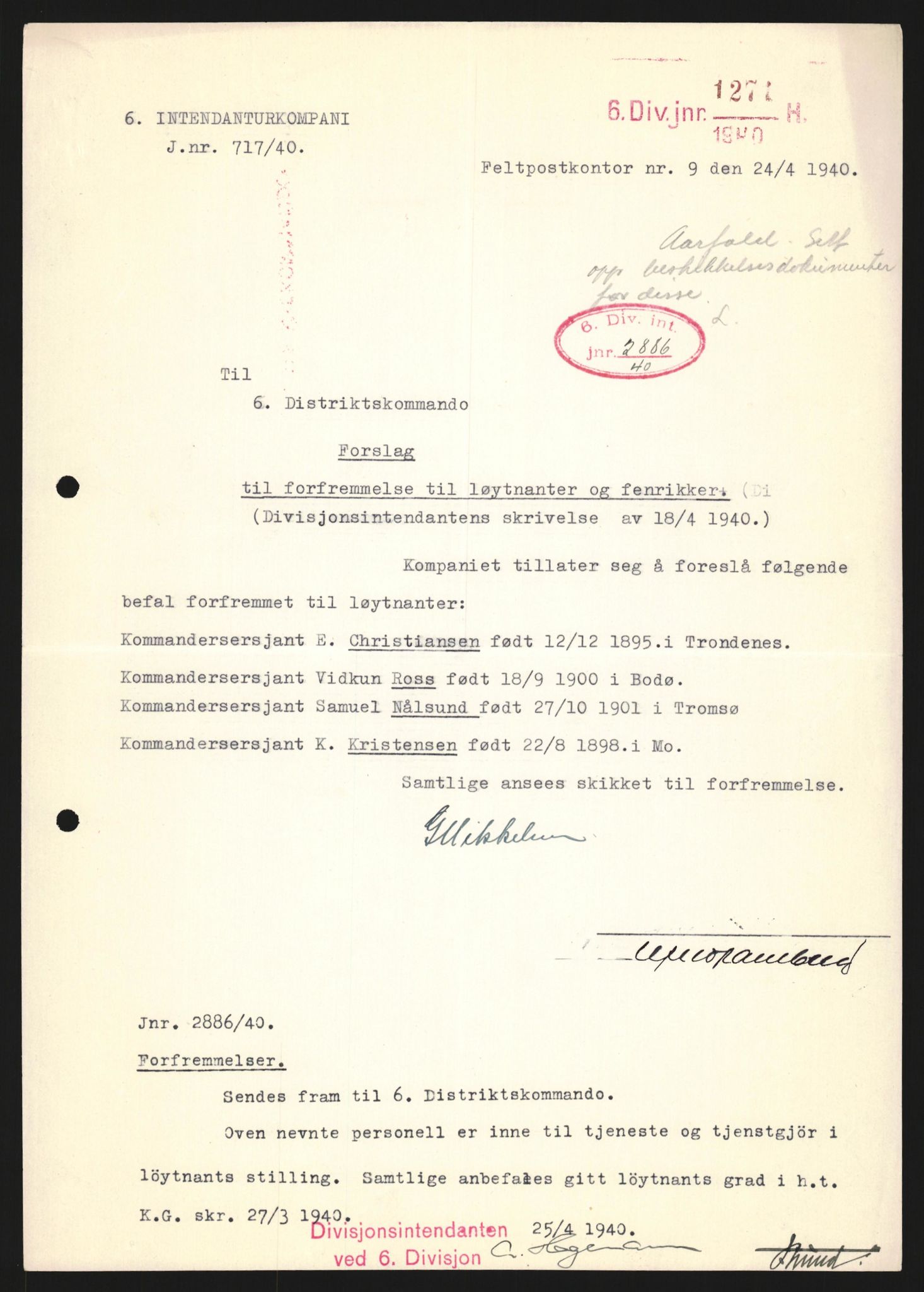 Forsvaret, Forsvarets krigshistoriske avdeling, AV/RA-RAFA-2017/Y/Yb/L0122: II-C-11-600  -  6. Divisjon med avdelinger, 1940, p. 310