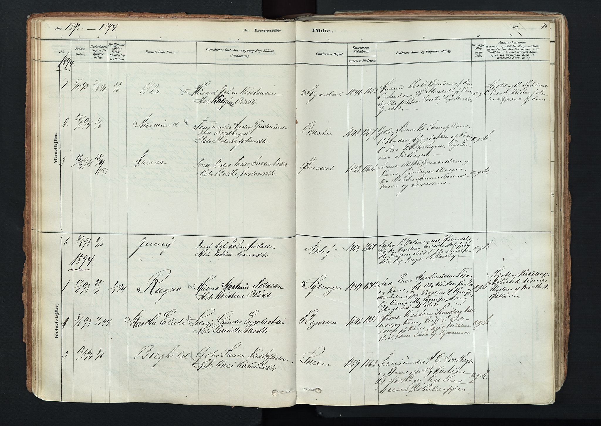 Trysil prestekontor, AV/SAH-PREST-046/H/Ha/Haa/L0011: Parish register (official) no. 11, 1878-1912, p. 42