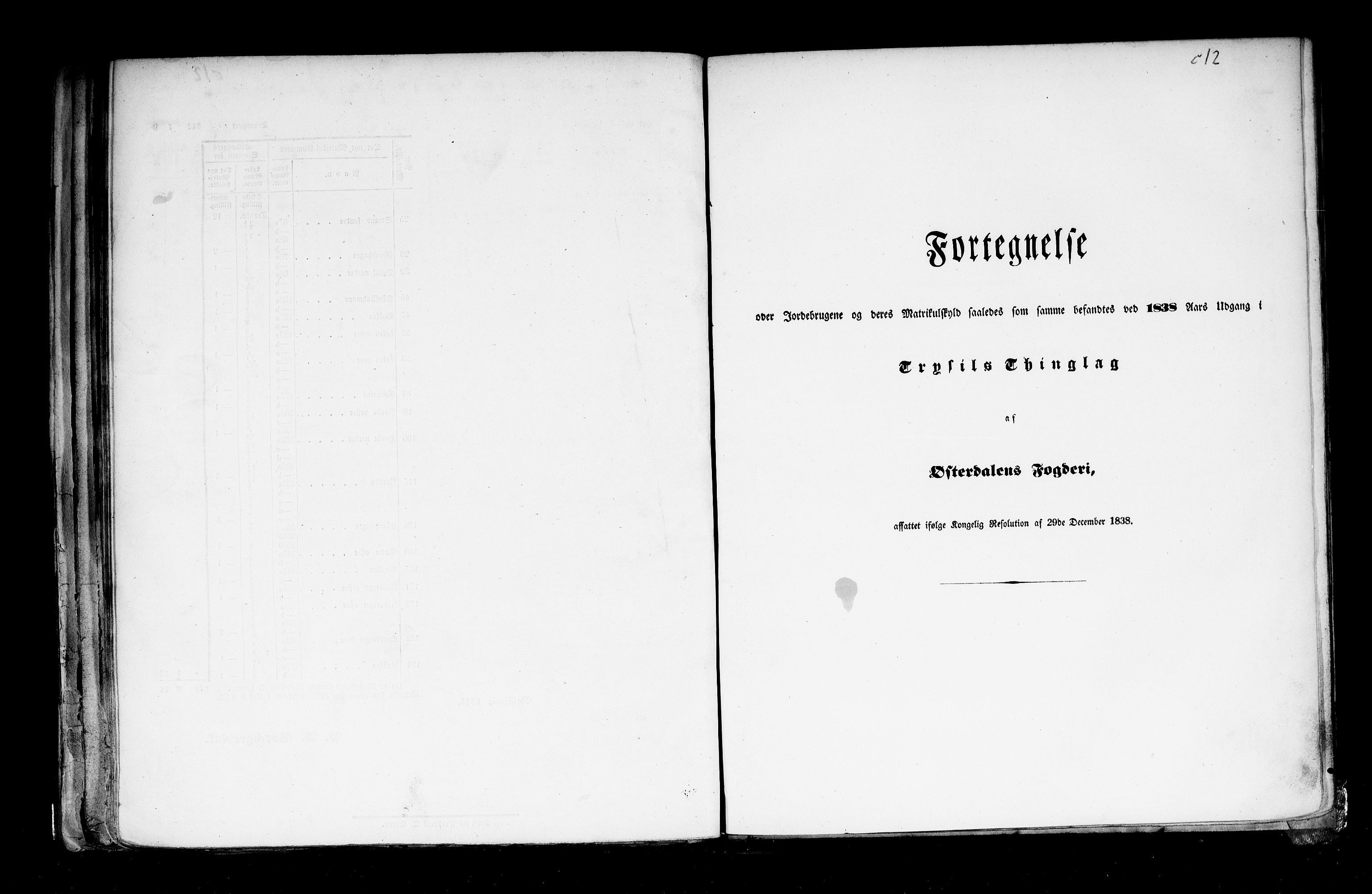 Rygh, RA/PA-0034/F/Fb/L0003: Matrikkelen for 1838 - Hedemarken amt (Hedmark fylke), 1838