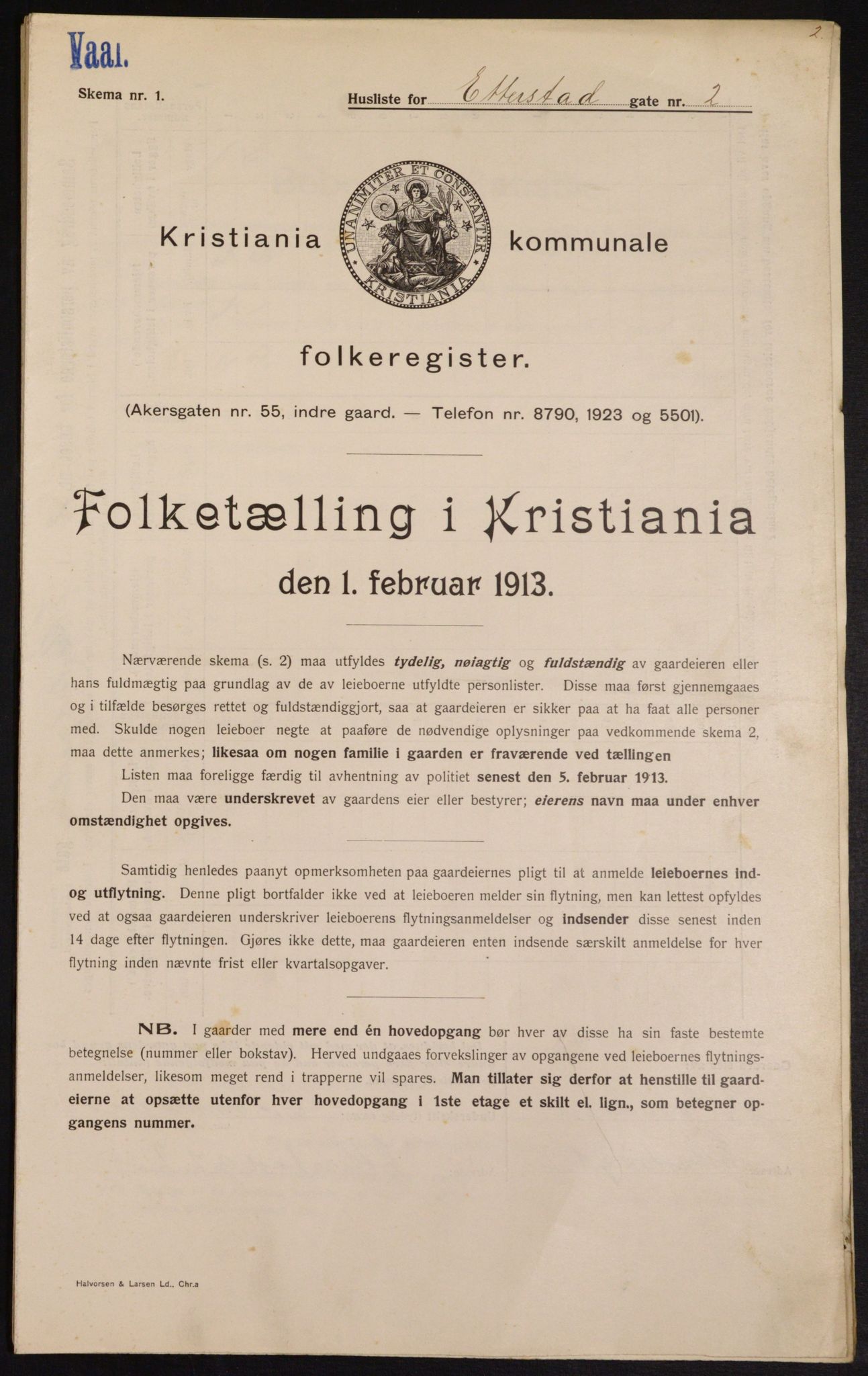 OBA, Municipal Census 1913 for Kristiania, 1913, p. 22456