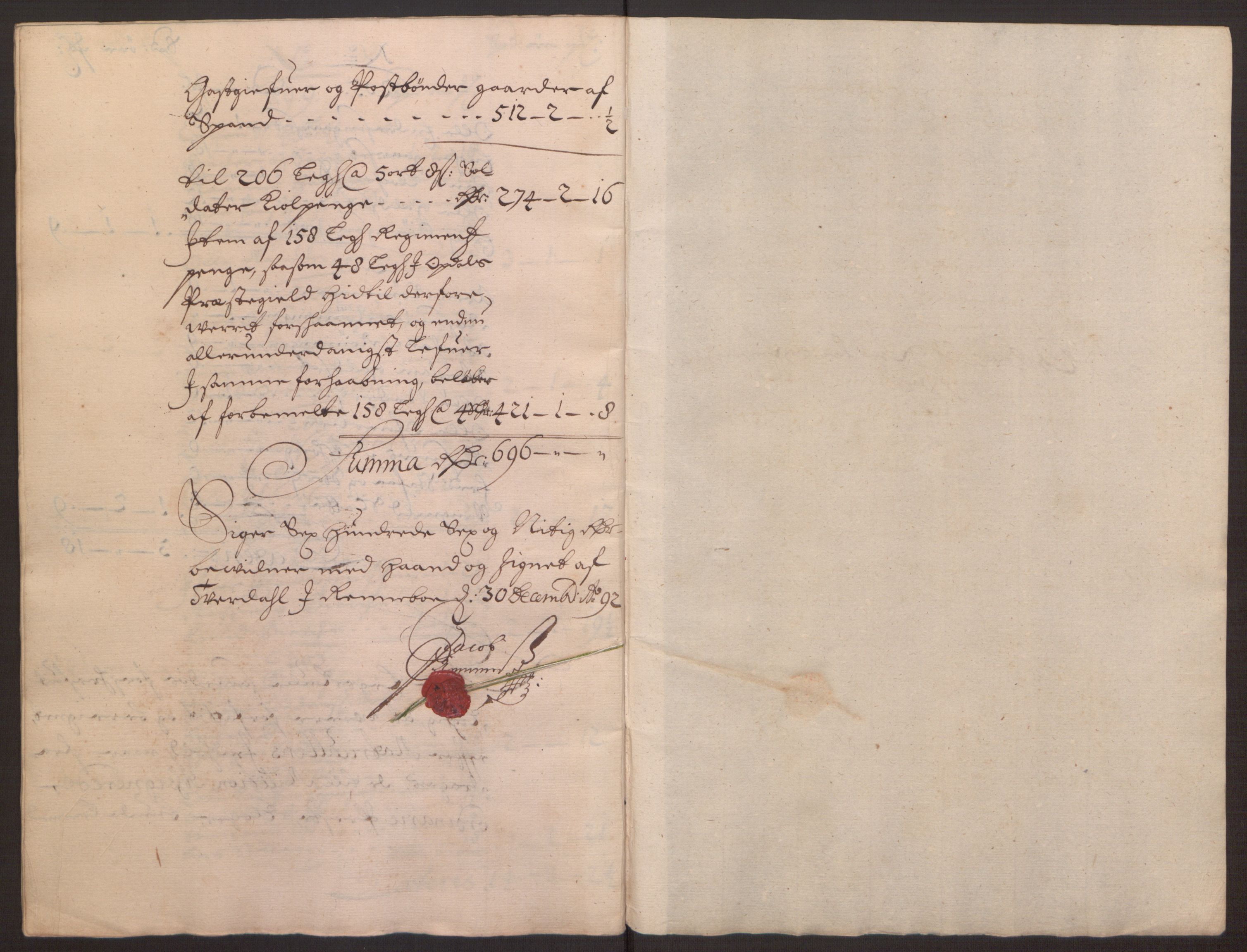 Rentekammeret inntil 1814, Reviderte regnskaper, Fogderegnskap, RA/EA-4092/R58/L3937: Fogderegnskap Orkdal, 1691-1692, p. 284