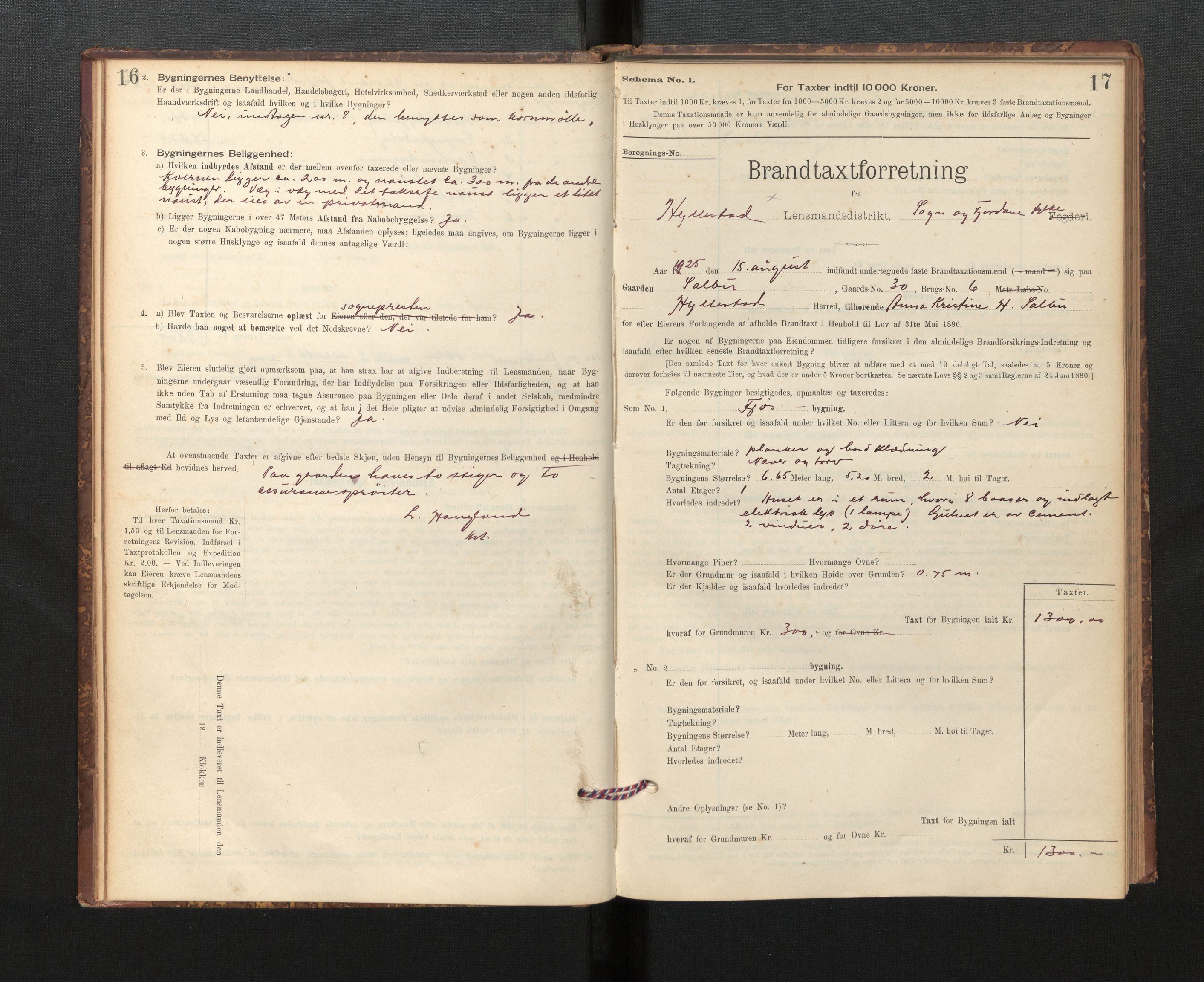 Lensmannen i Hyllestad, AV/SAB-A-28301/0012/L0004: Branntakstprotokoll, skjematakst, 1894-1950, p. 16-17