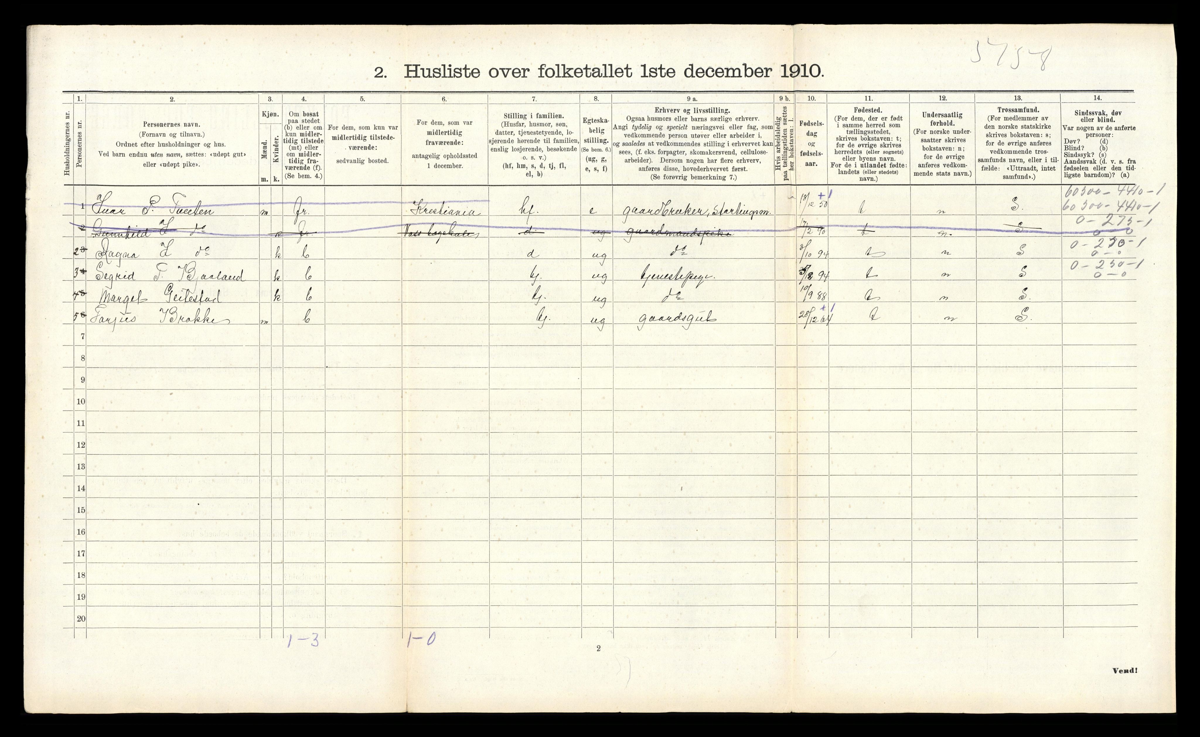 RA, 1910 census for Fyresdal, 1910, p. 154