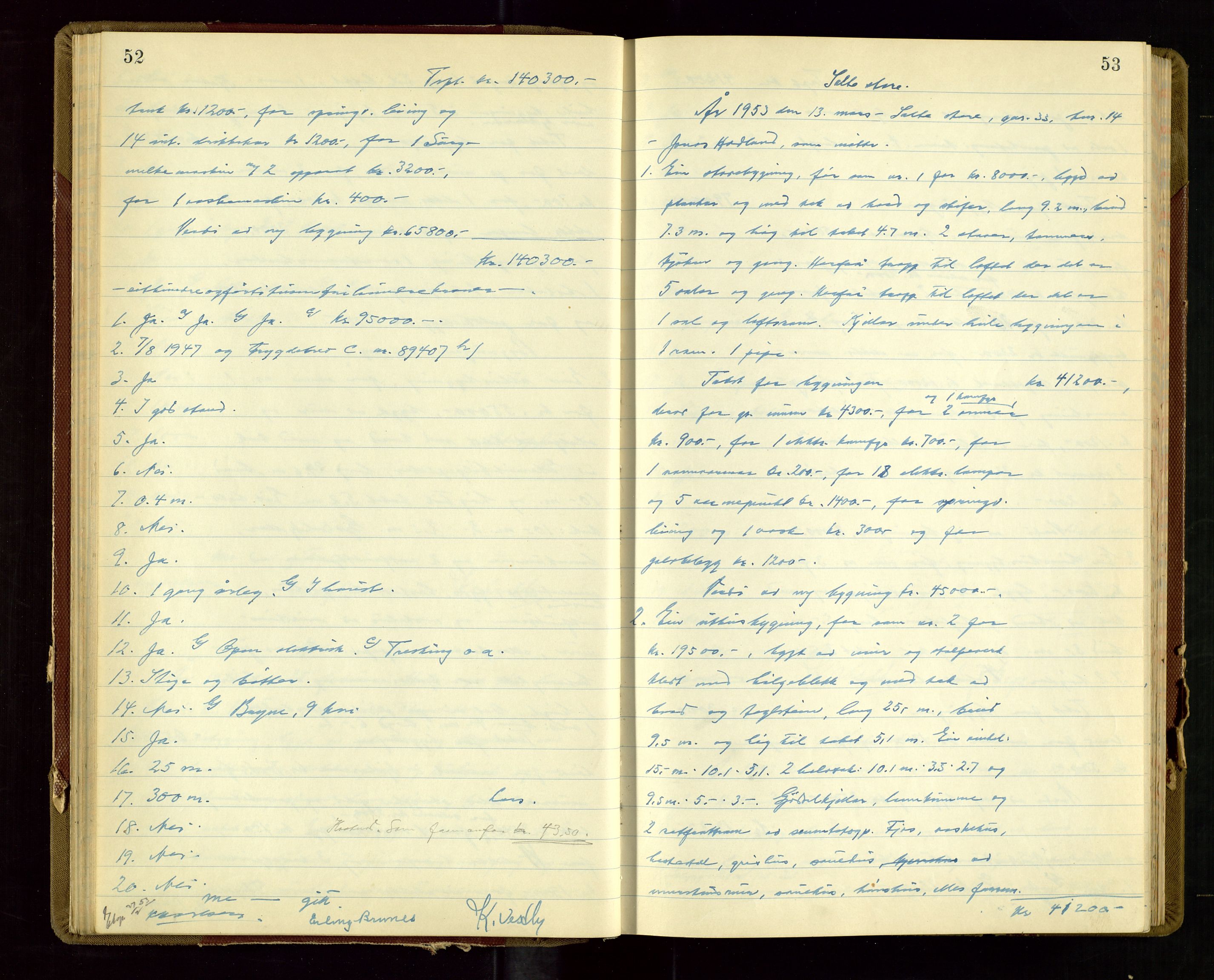 Klepp lensmannskontor, AV/SAST-A-100163/Gob/L0009: "Branntakstprotokoll", 1952-1955, p. 52-53